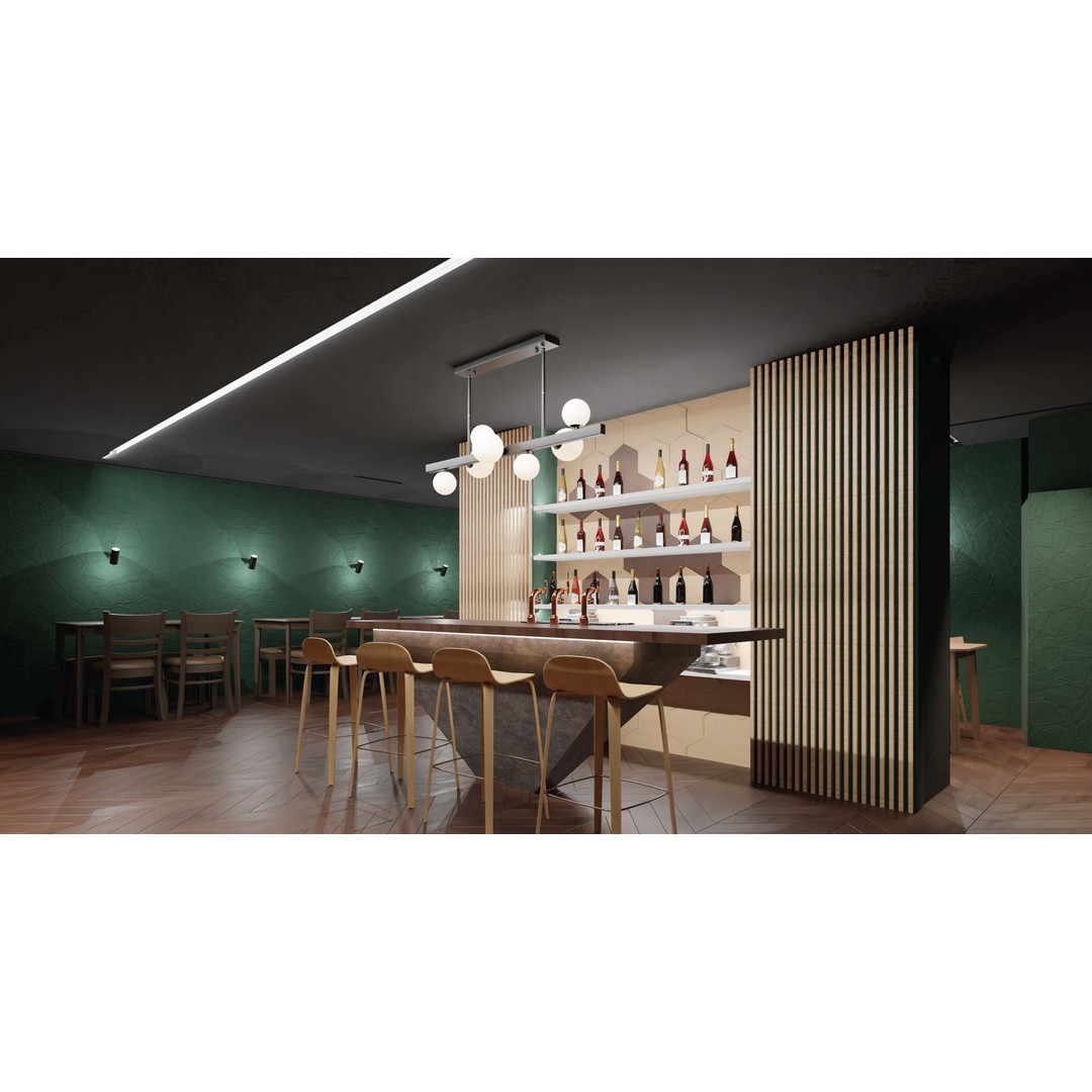 Modern Bar 3D Model – Sleek Blender Scene for Interior Design - View 9