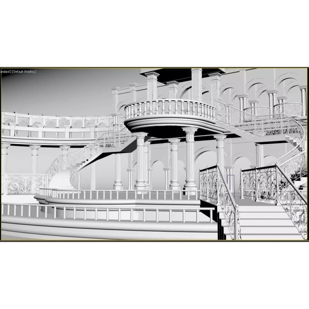 Couple Wedding Stage 3D Model – Elegant Decoration for Virtual Events - View 12