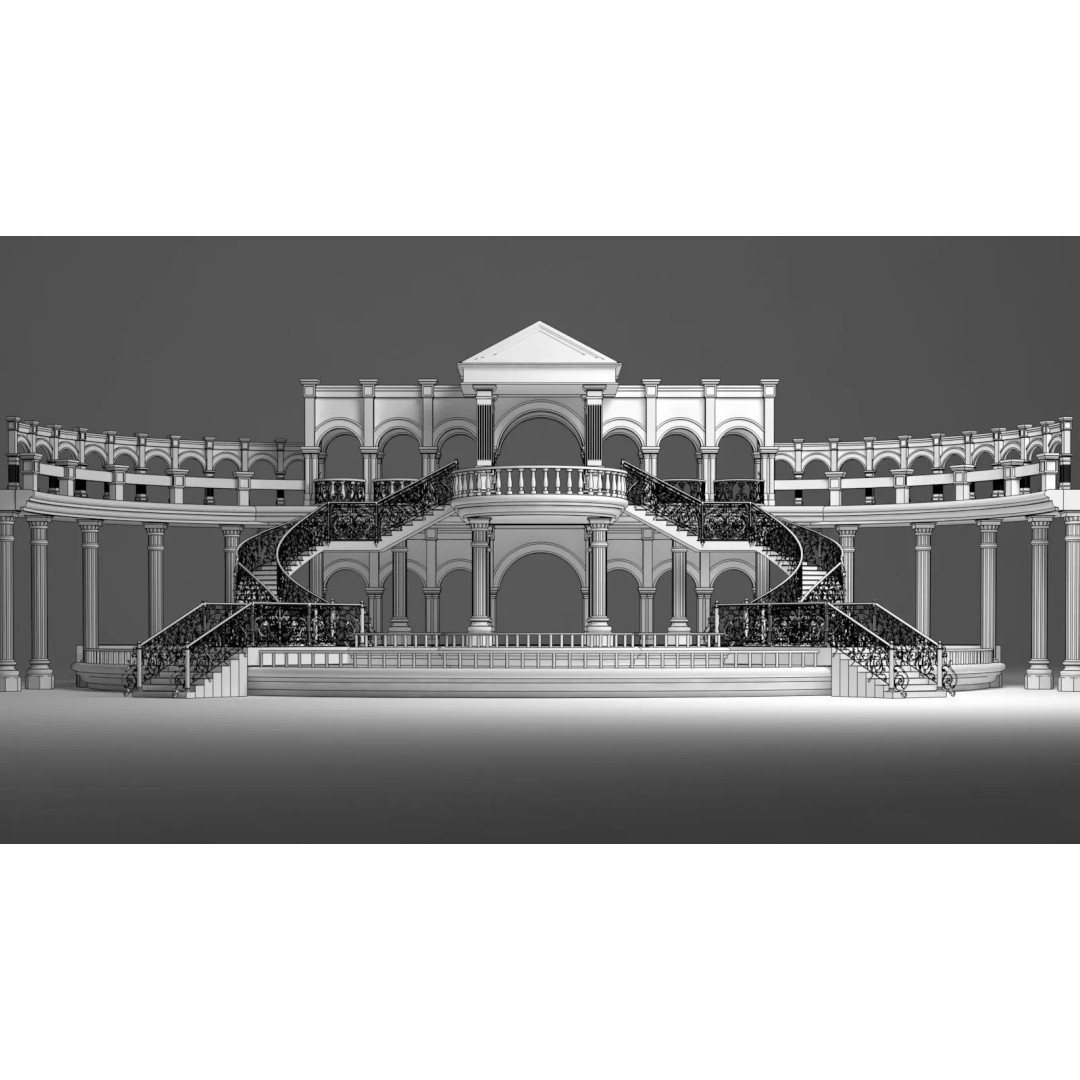 Couple Wedding Stage 3D Model – Elegant Decoration for Virtual Events - View 2