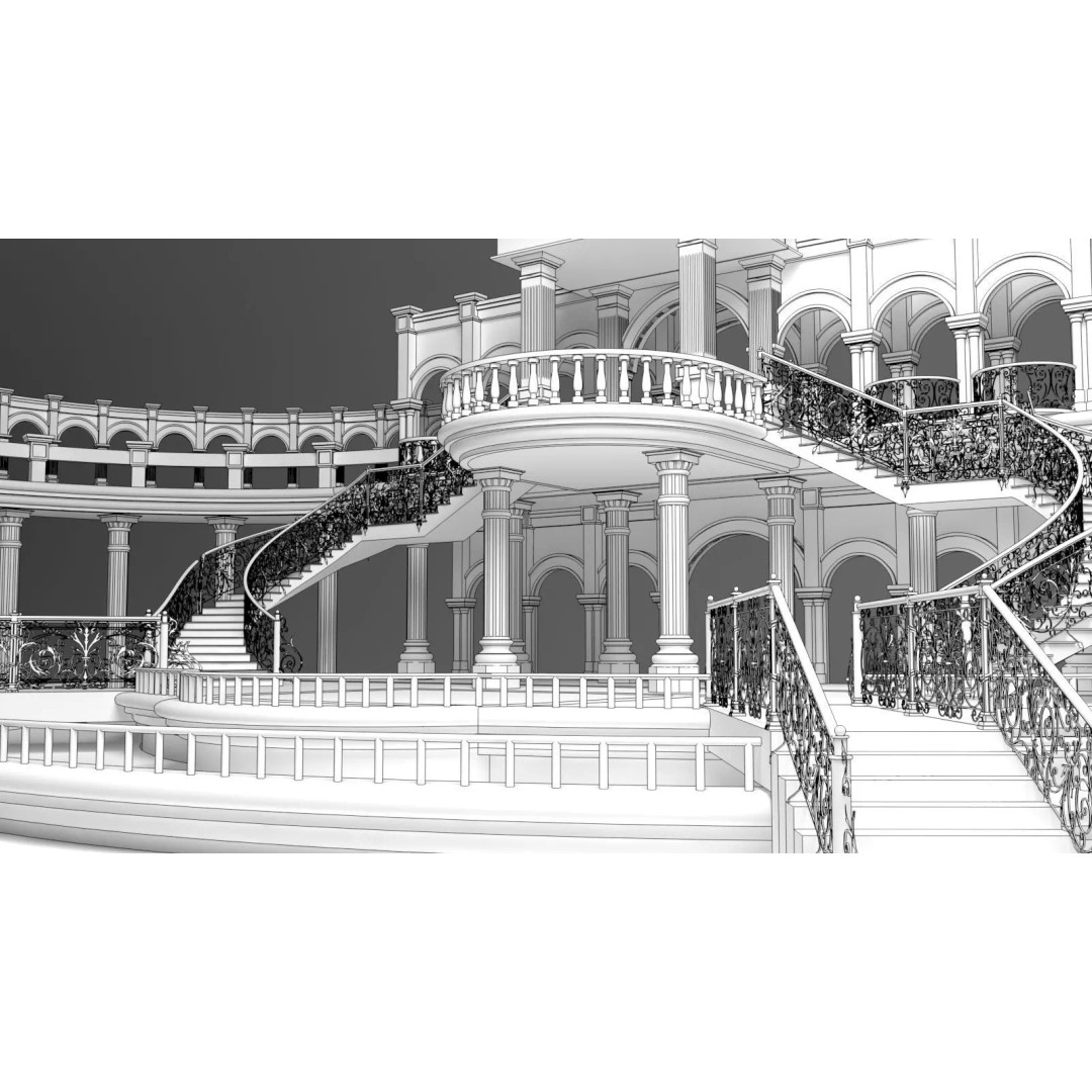 Couple Wedding Stage 3D Model – Elegant Decoration for Virtual Events - View 4