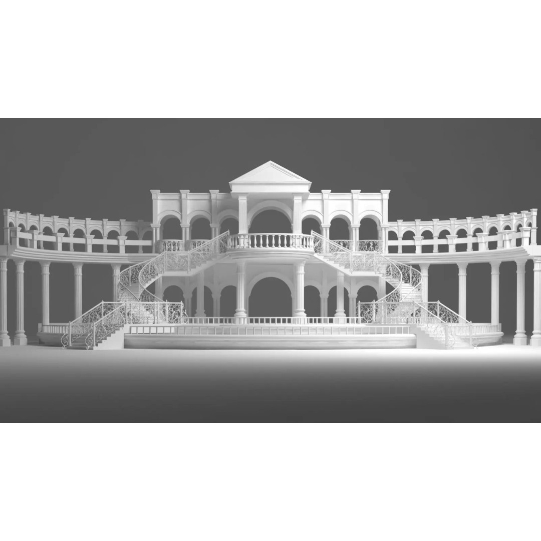 Couple Wedding Stage 3D Model – Elegant Decoration for Virtual Events - View 6