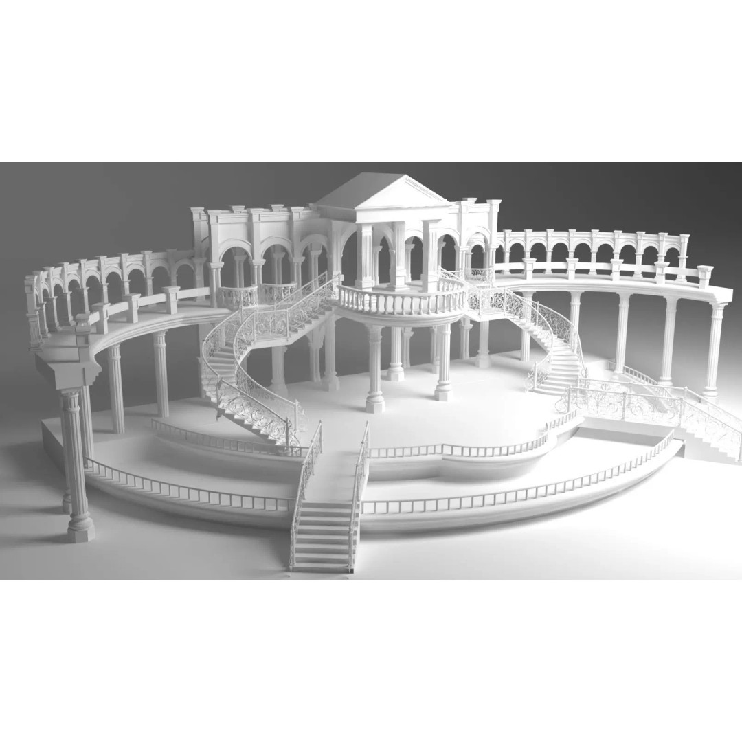 Couple Wedding Stage 3D Model – Elegant Decoration for Virtual Events - View 7