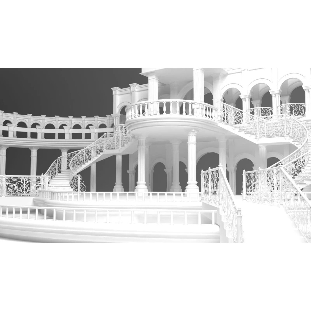 Couple Wedding Stage 3D Model – Elegant Decoration for Virtual Events - View 8
