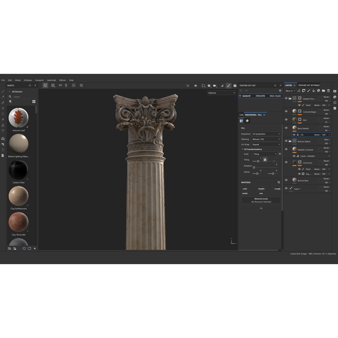 Palais Garnier Column 3D Model – Low Poly Architectural Asset, FBX, OBJ - View 12