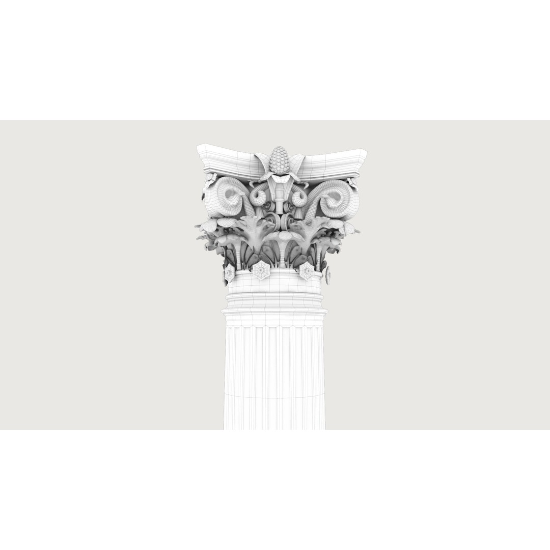 Palais Garnier Column 3D Model – Low Poly Architectural Asset, FBX, OBJ - View 7