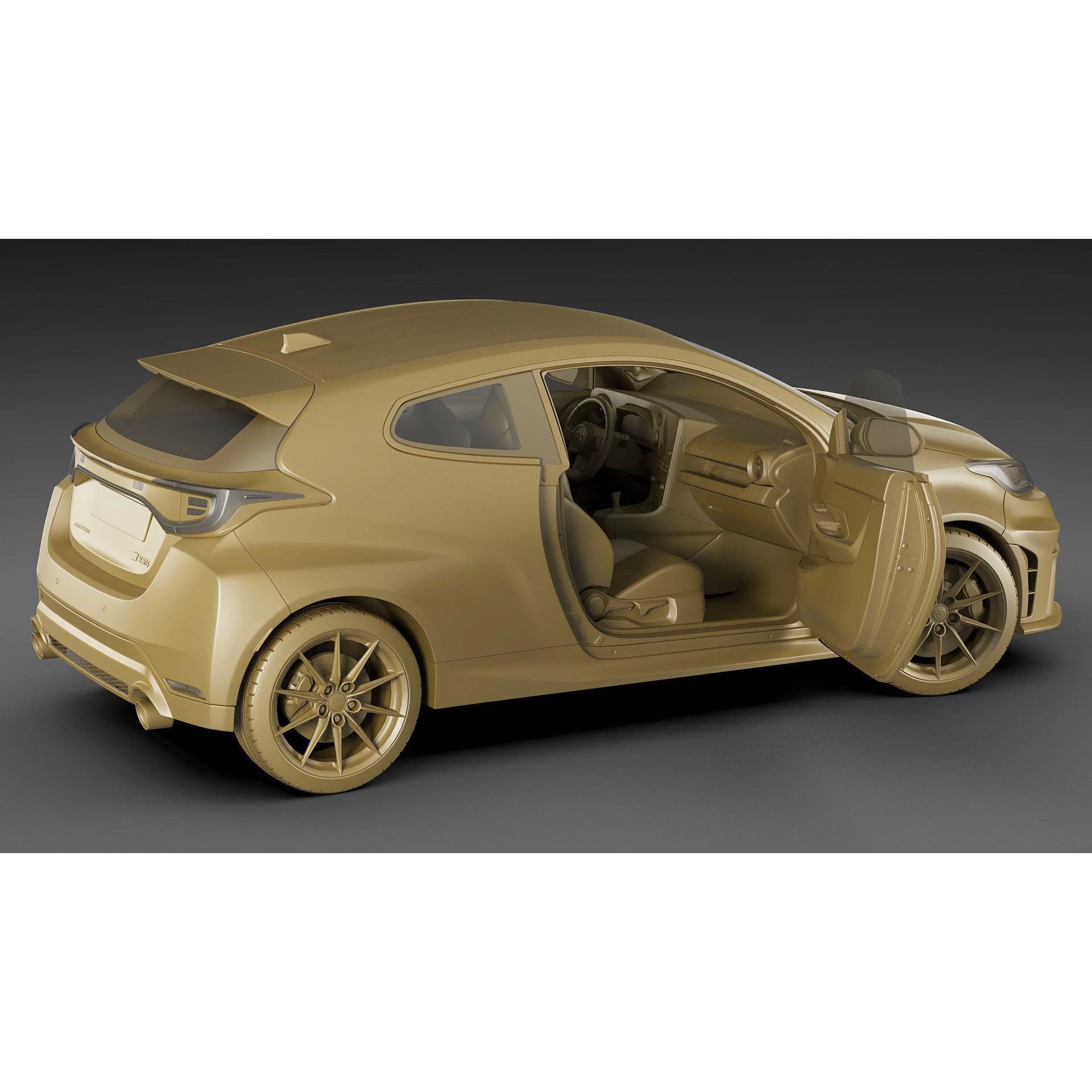 Toyota GR Yaris 2024 - Low-Poly Game-Ready 3D Model - View 34
