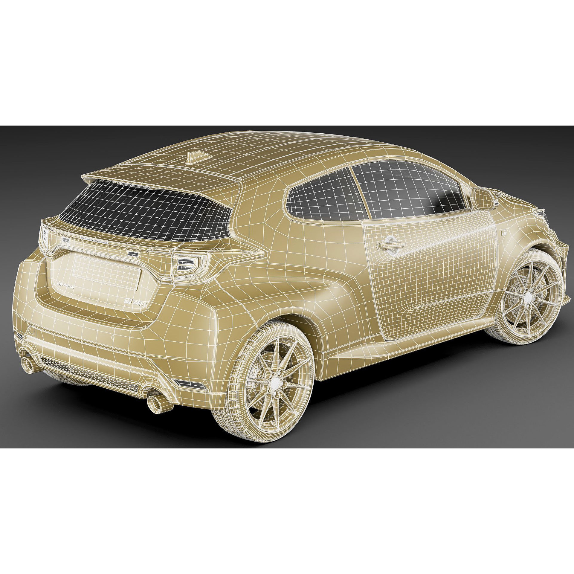 Toyota GR Yaris 2024 - Low-Poly Game-Ready 3D Model - View 36