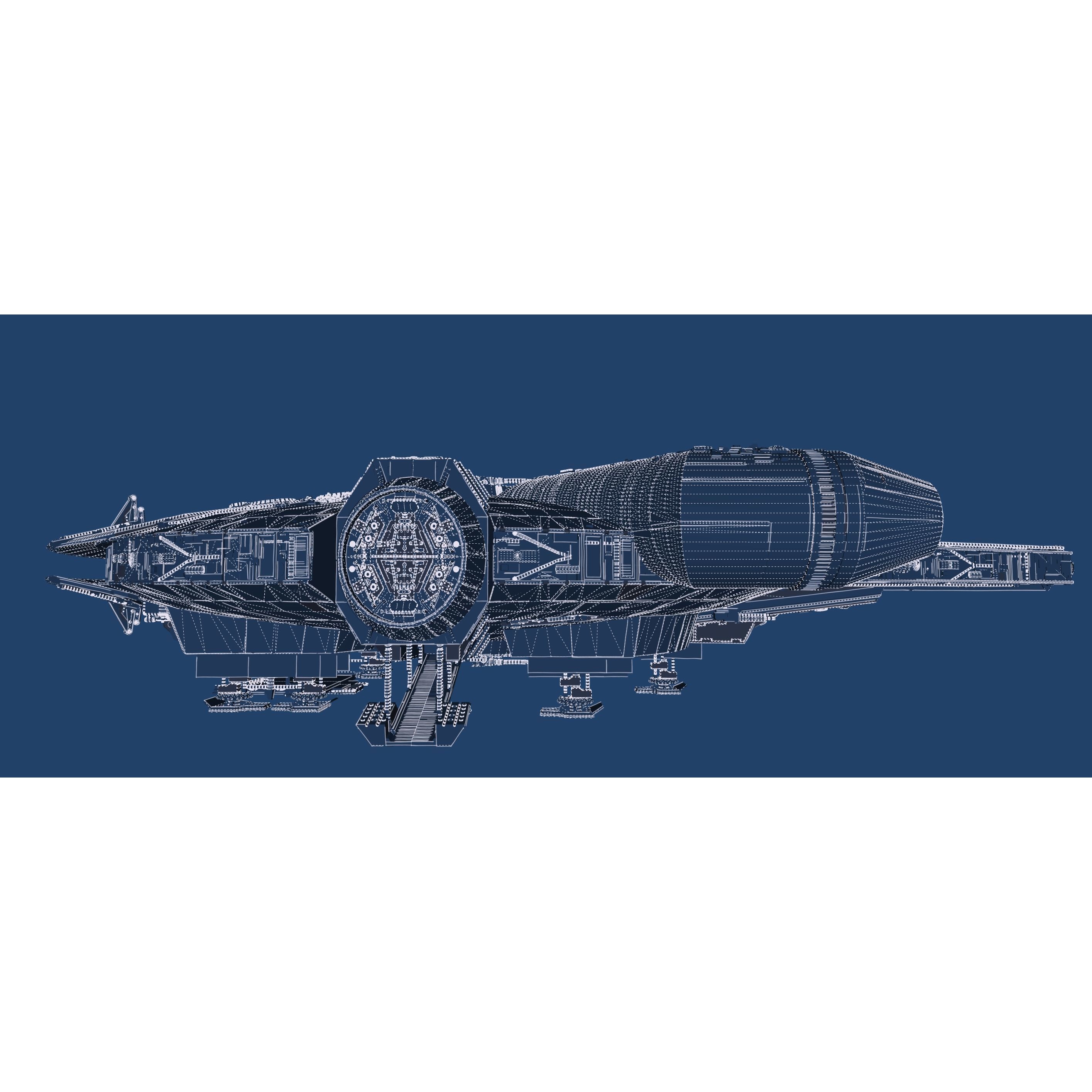Millennium Falcon with Interior - Game-Ready 3D Model