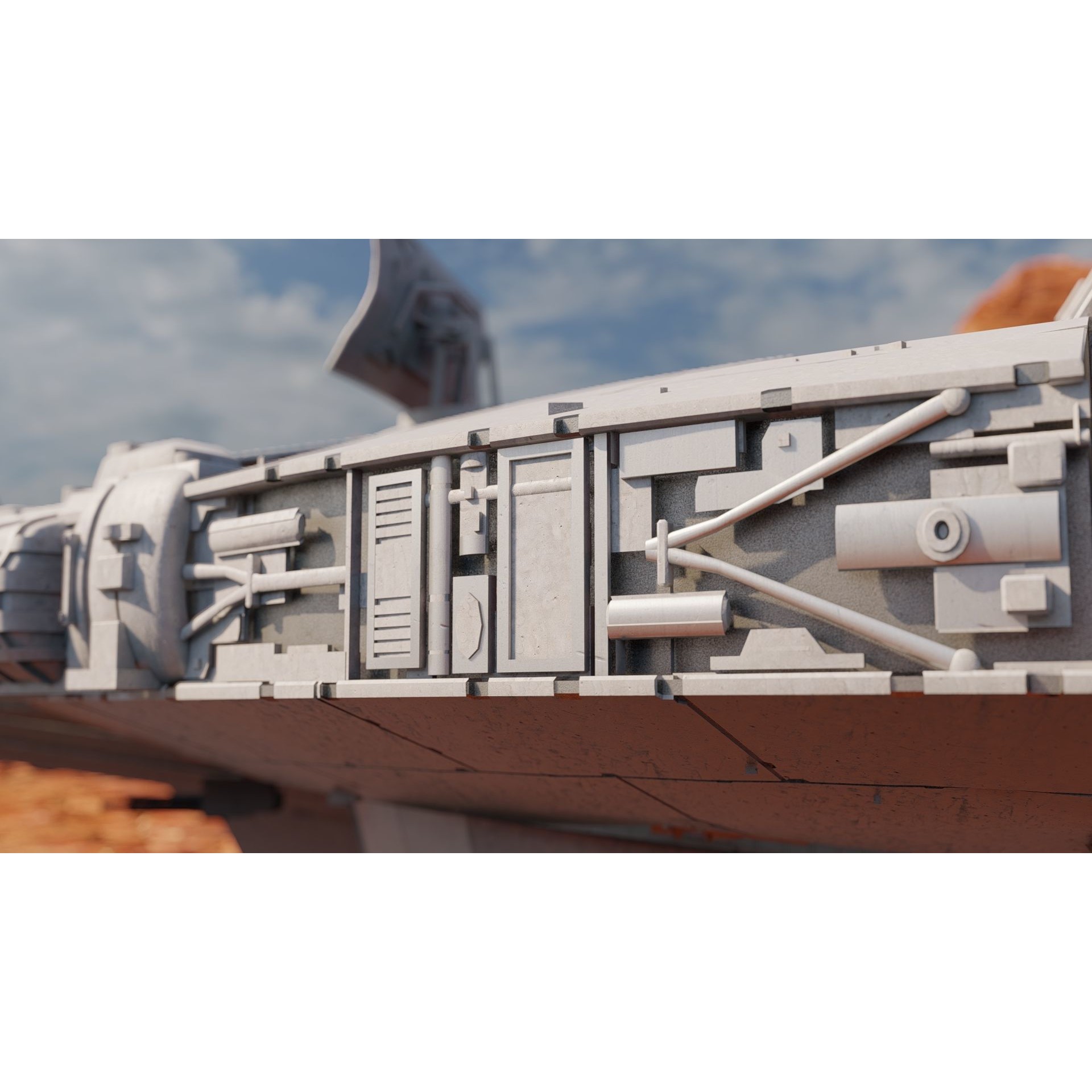Millennium Falcon with Interior - Game-Ready 3D Model - View 11