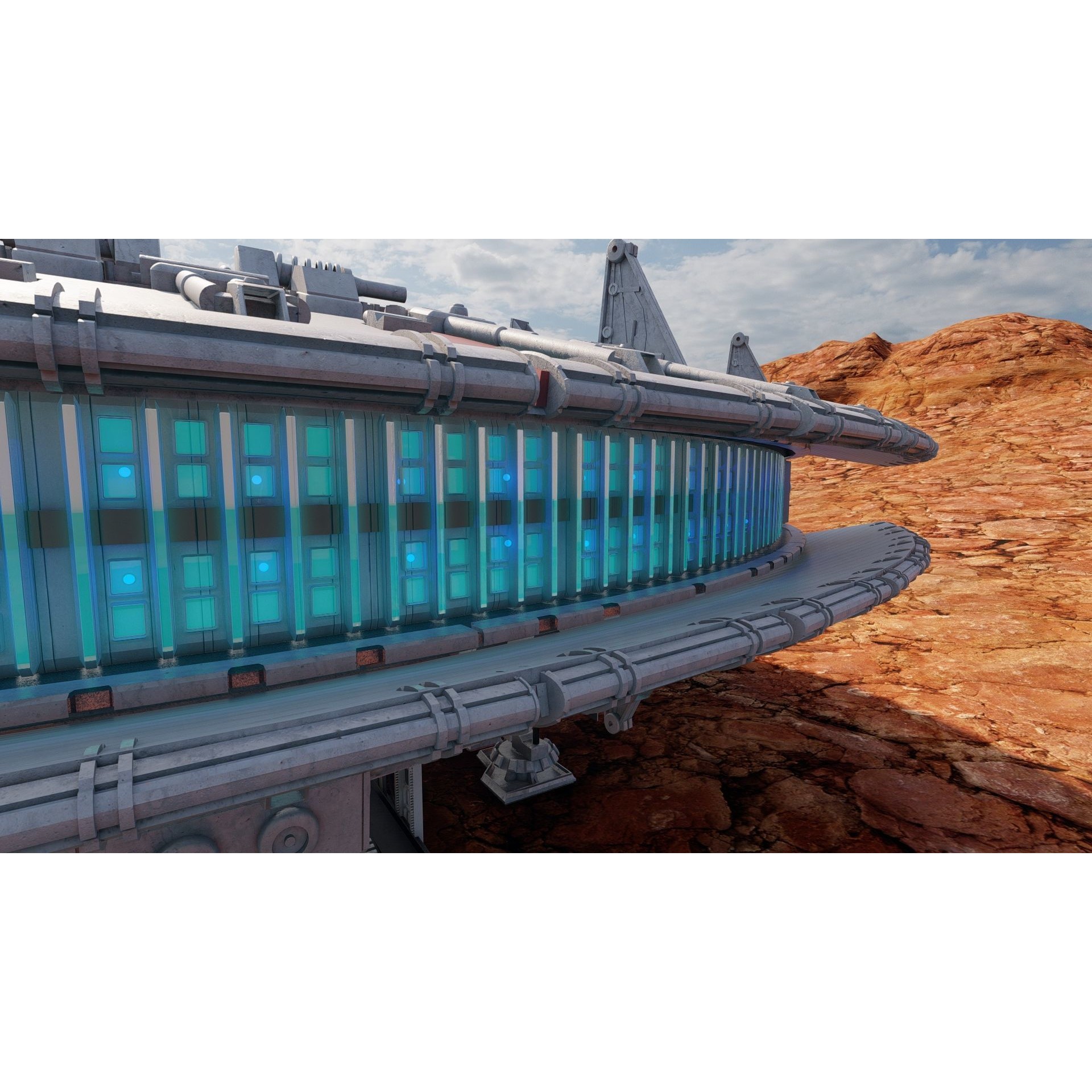 Millennium Falcon with Interior - Game-Ready 3D Model - View 12