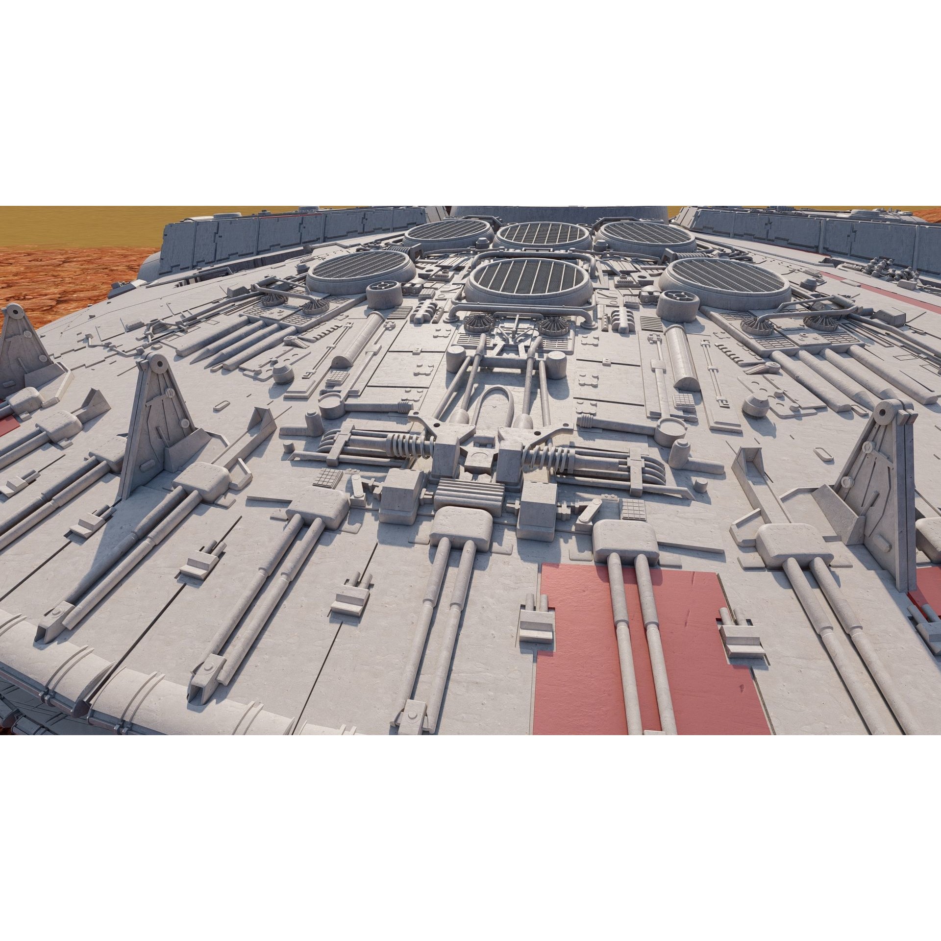 Millennium Falcon with Interior - Game-Ready 3D Model - View 13