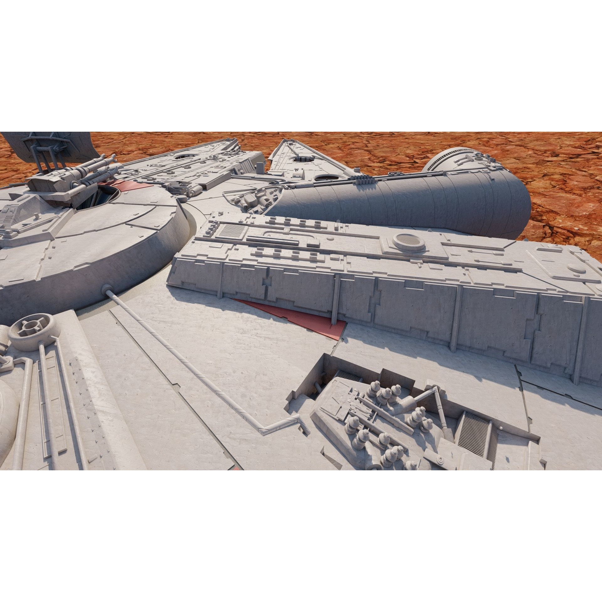 Millennium Falcon with Interior - Game-Ready 3D Model - View 15