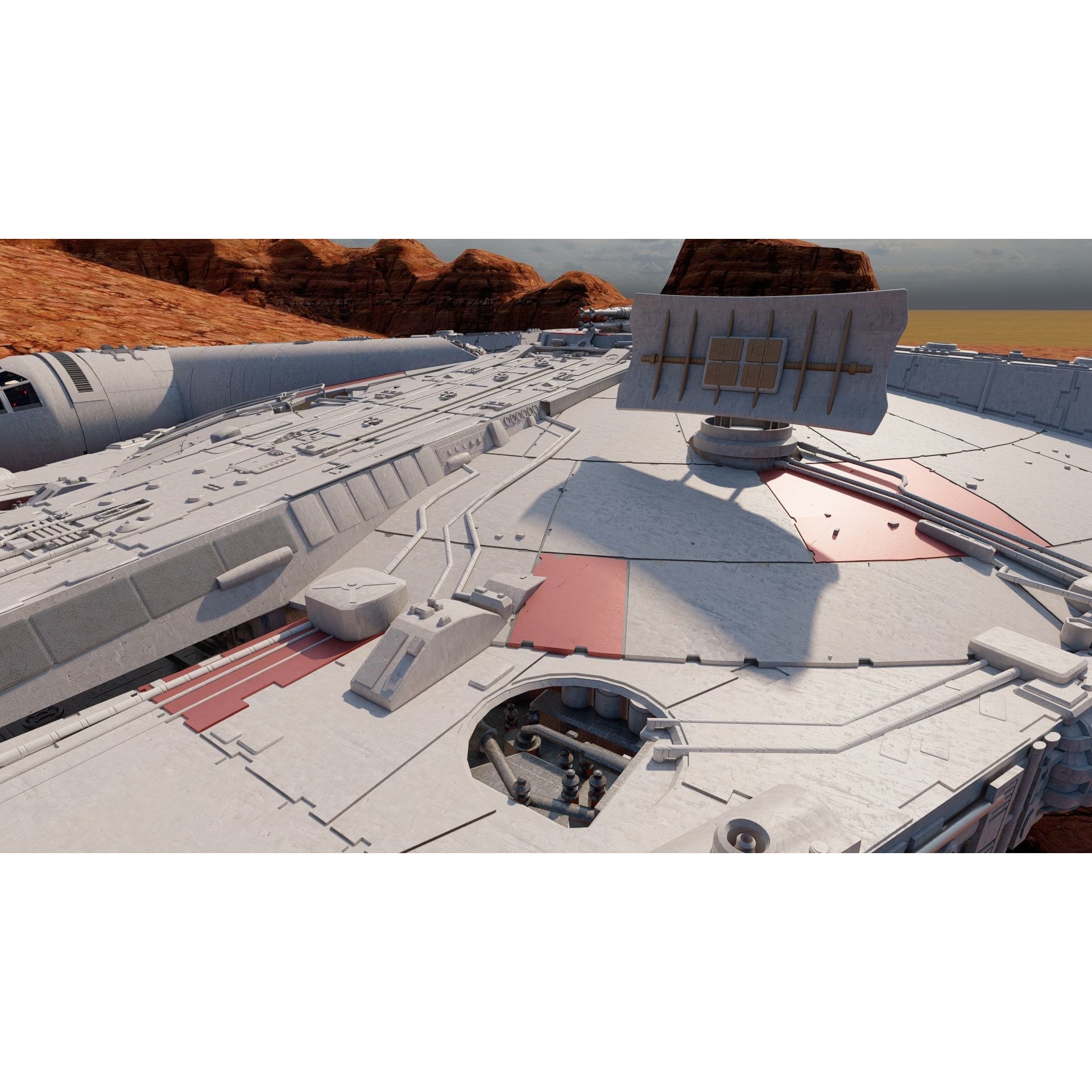 Millennium Falcon with Interior - Game-Ready 3D Model - View 19
