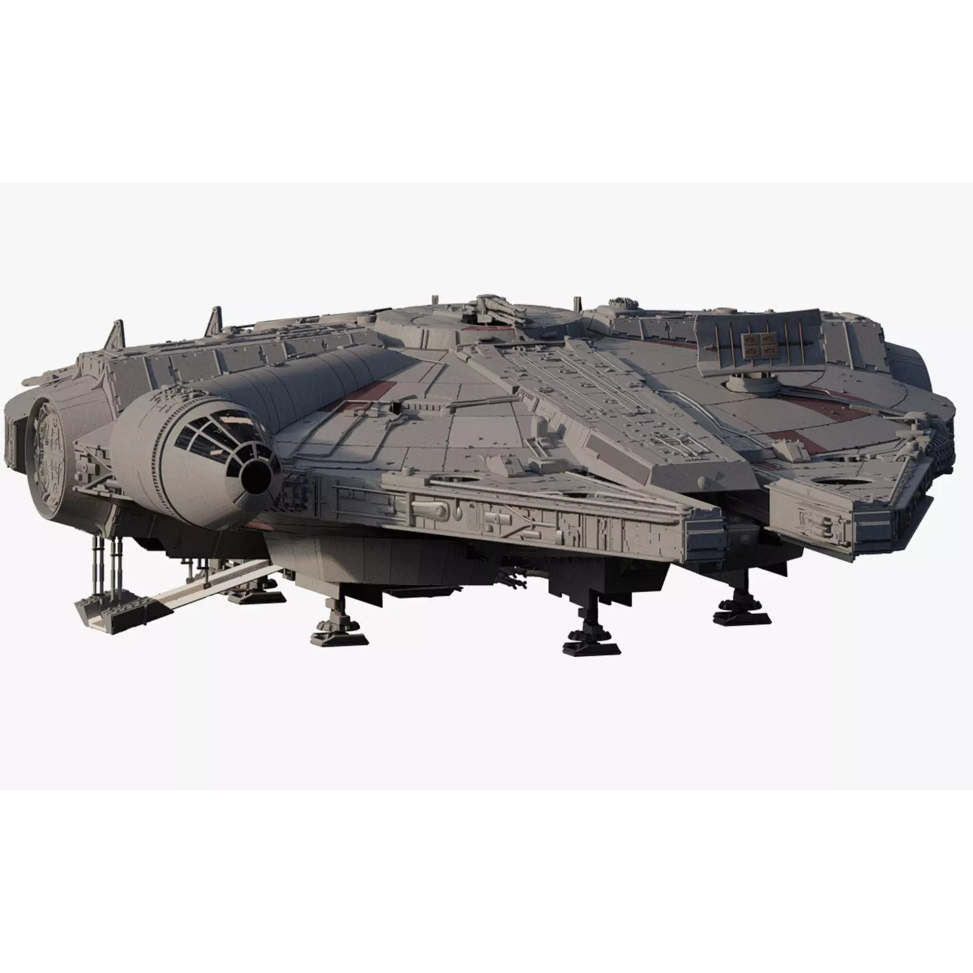 Millennium Falcon with Interior - Game-Ready 3D Model - View 2