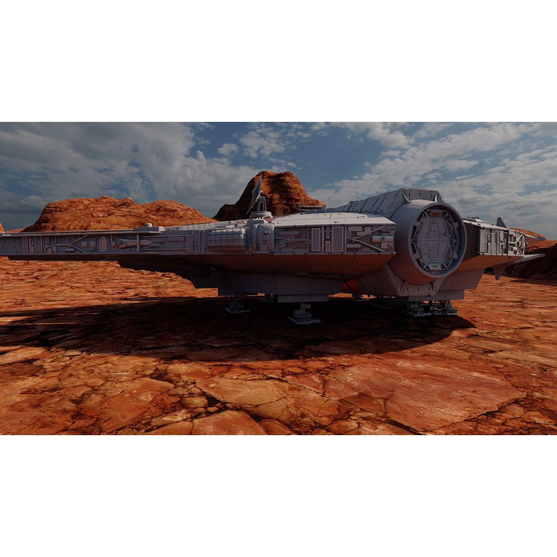 Millennium Falcon with Interior - Game-Ready 3D Model - View 20
