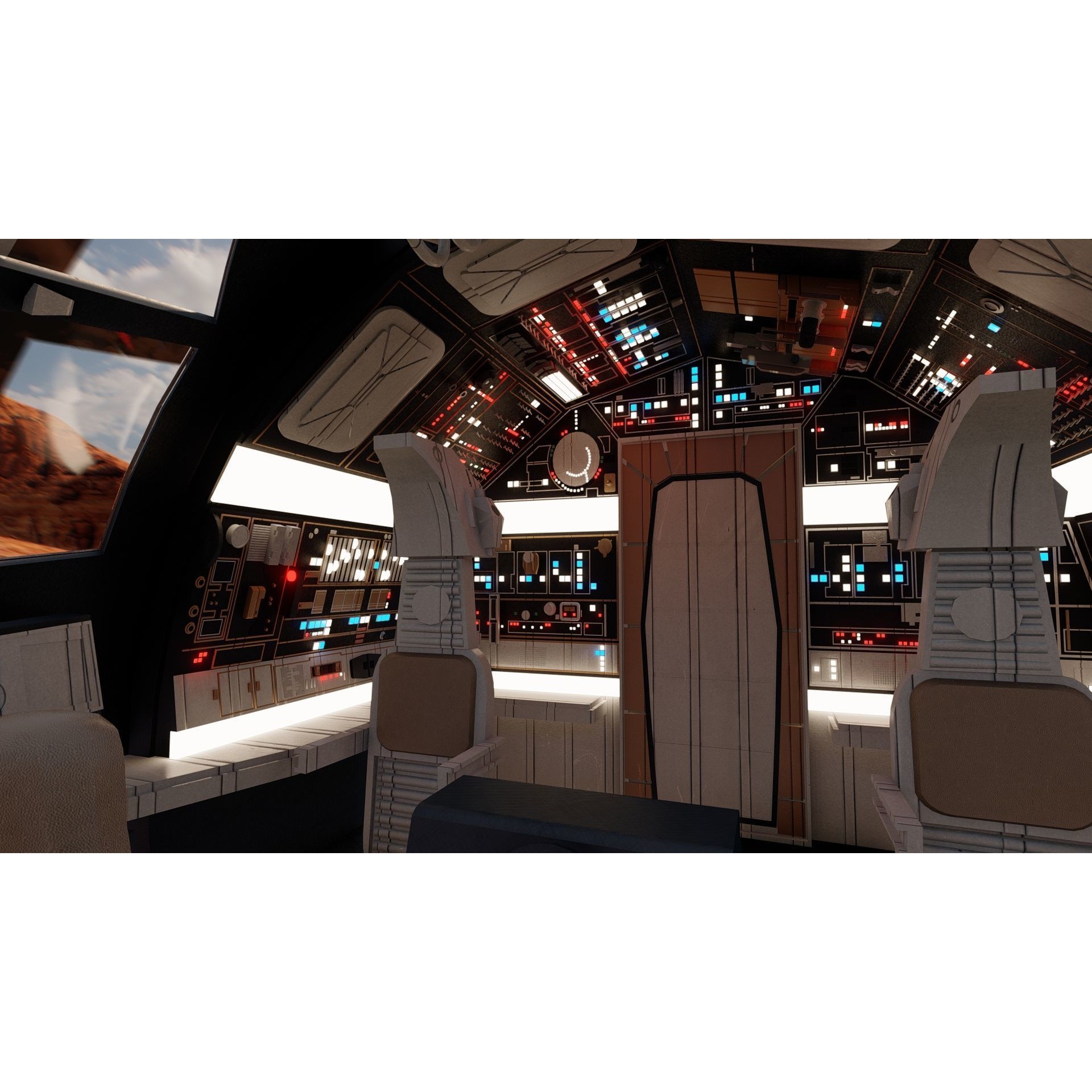 Millennium Falcon with Interior - Game-Ready 3D Model - View 21