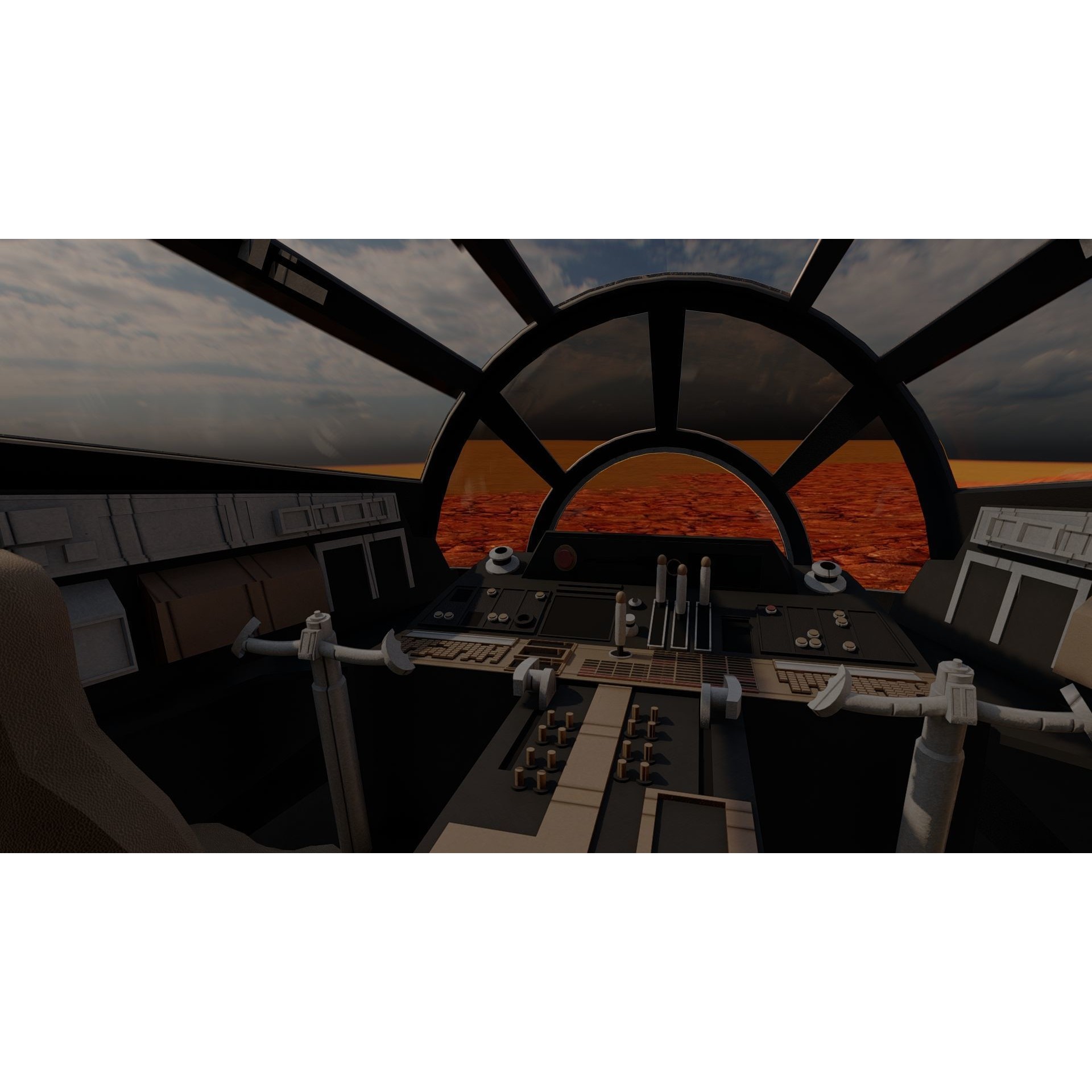 Millennium Falcon with Interior - Game-Ready 3D Model - View 23