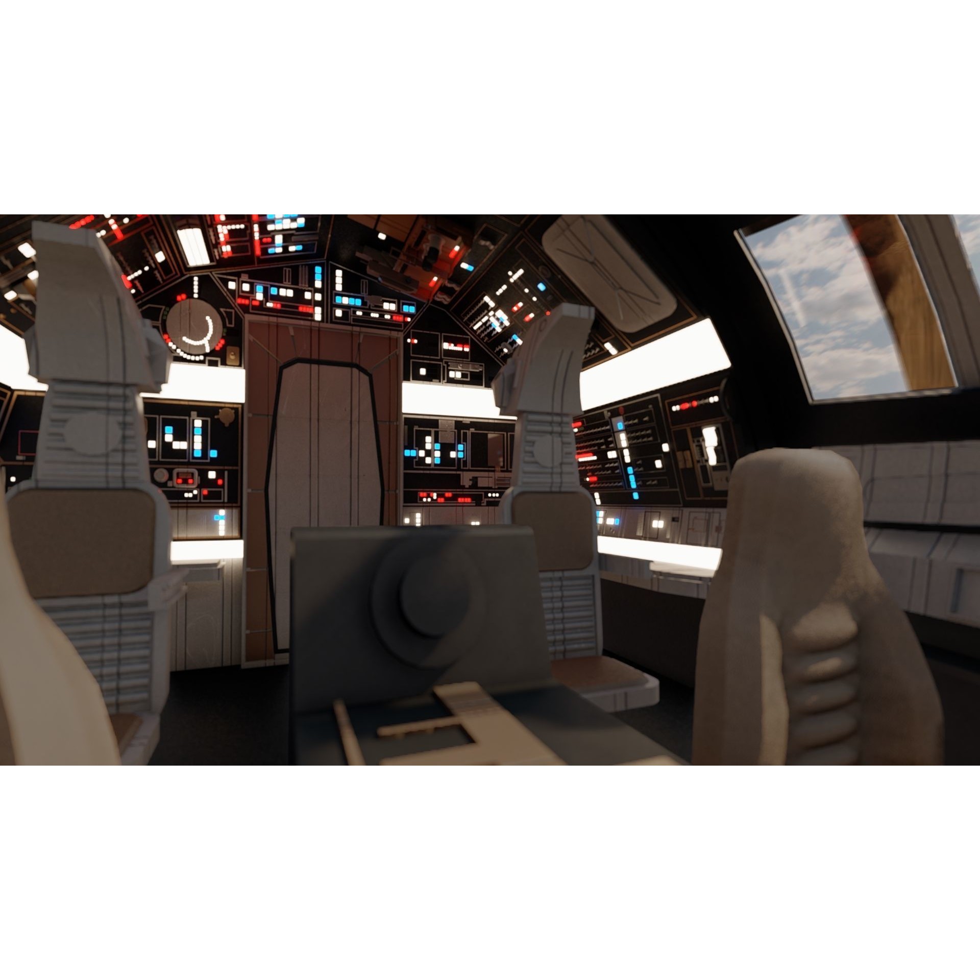 Millennium Falcon with Interior - Game-Ready 3D Model - View 25