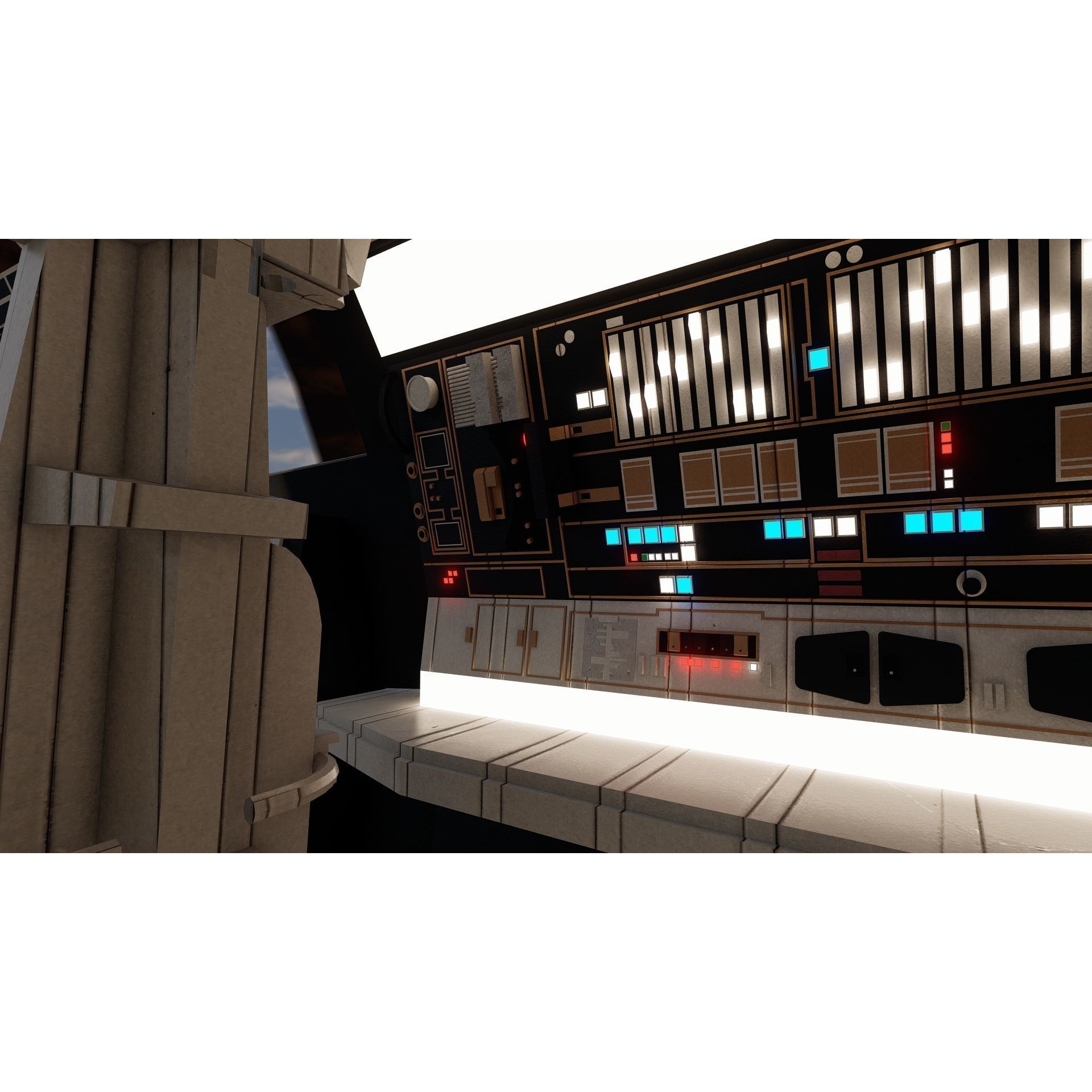 Millennium Falcon with Interior - Game-Ready 3D Model - View 26