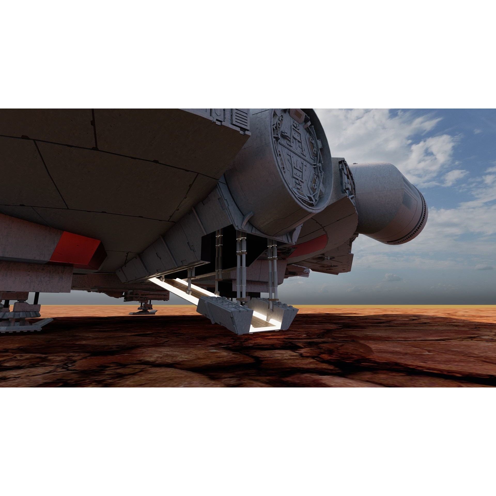 Millennium Falcon with Interior - Game-Ready 3D Model - View 27