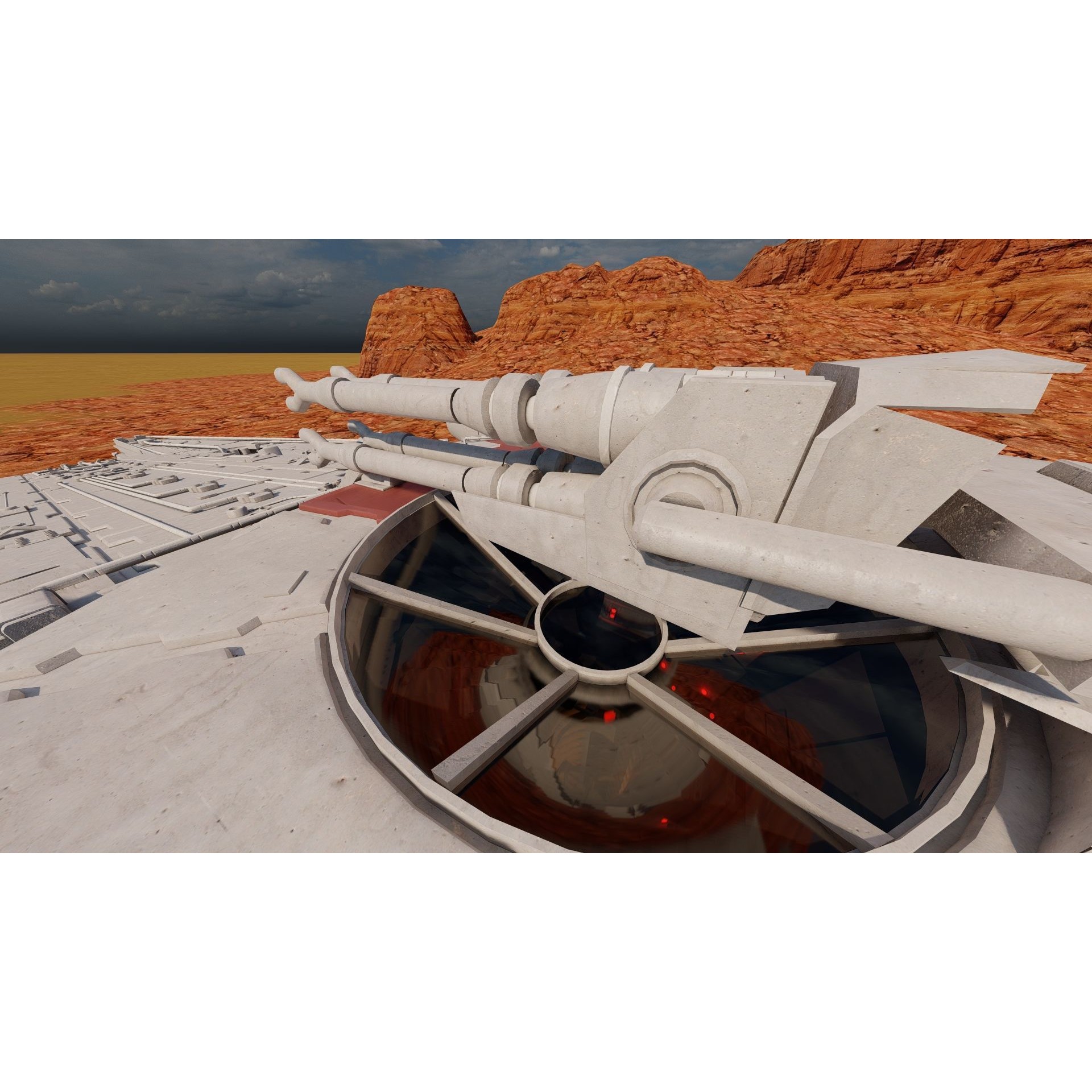 Millennium Falcon with Interior - Game-Ready 3D Model - View 32