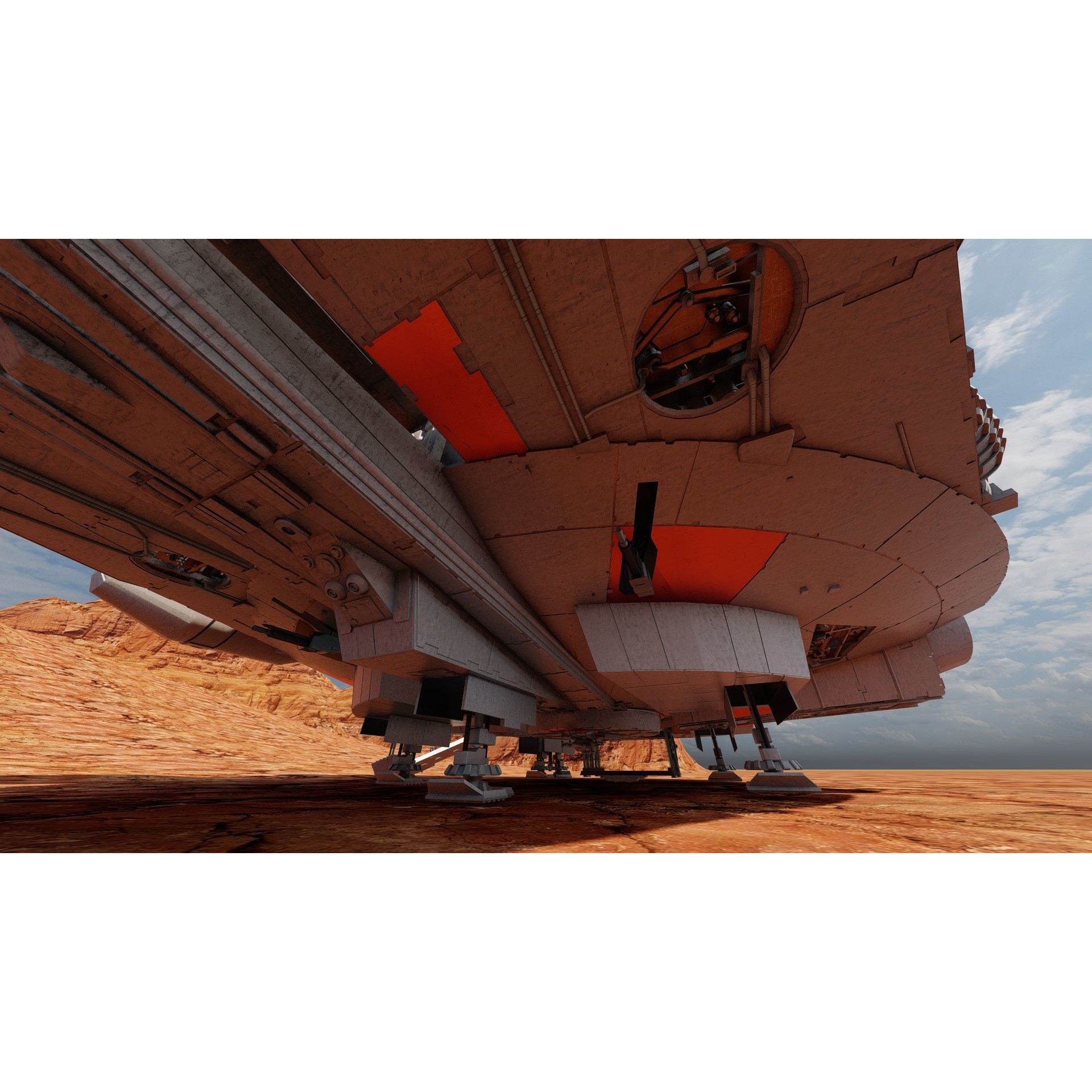 Millennium Falcon with Interior - Game-Ready 3D Model - View 33