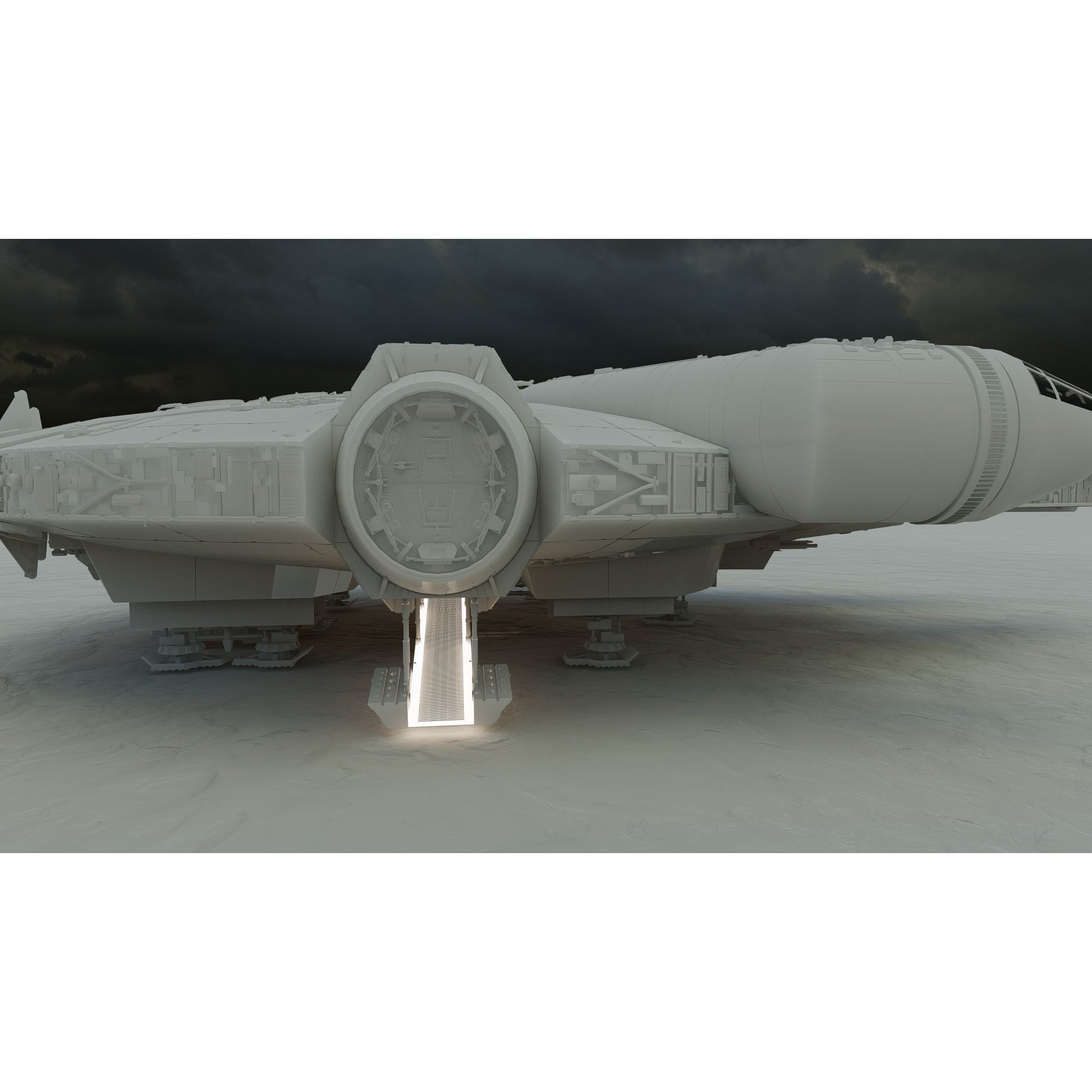 Millennium Falcon with Interior - Game-Ready 3D Model - View 34