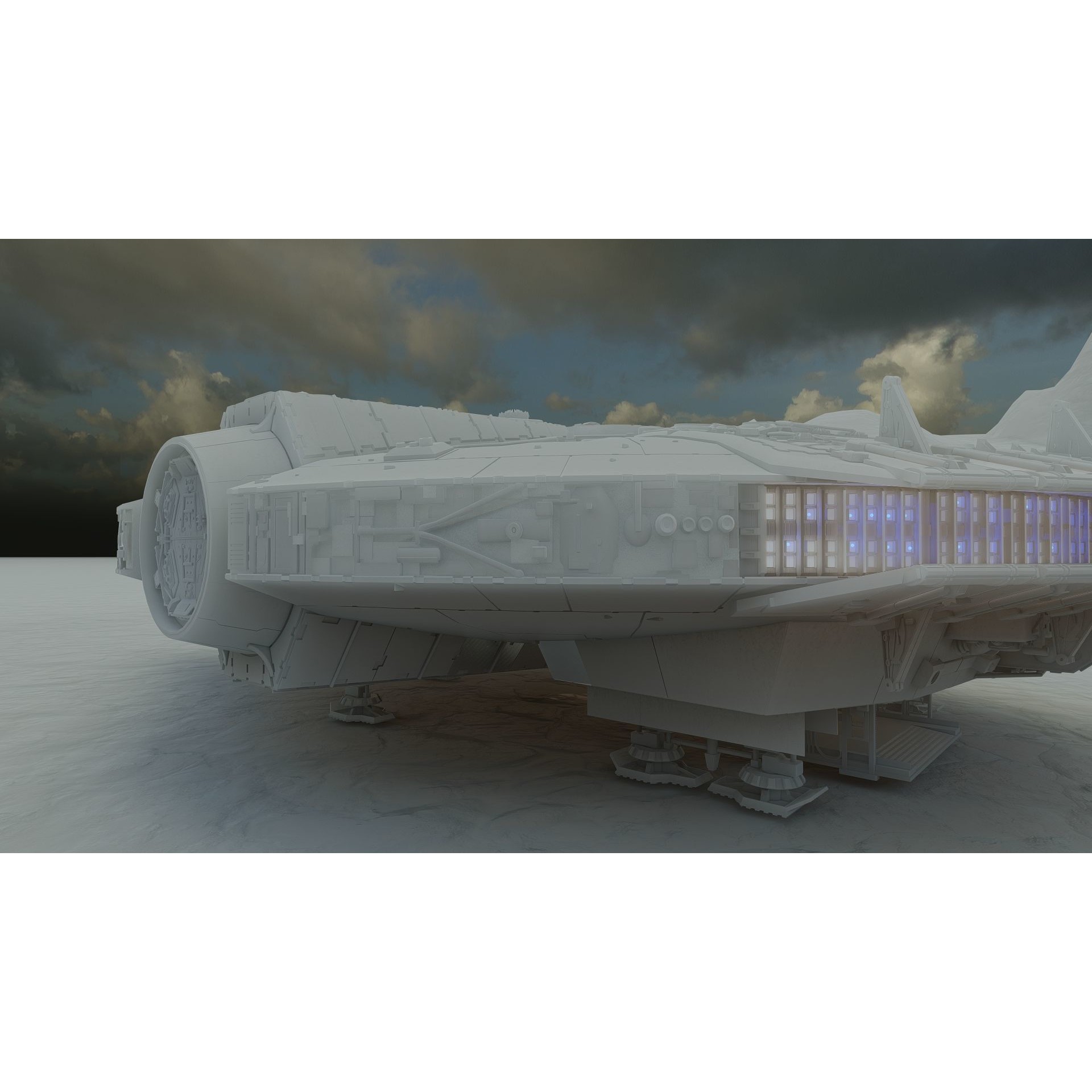 Millennium Falcon with Interior - Game-Ready 3D Model - View 37