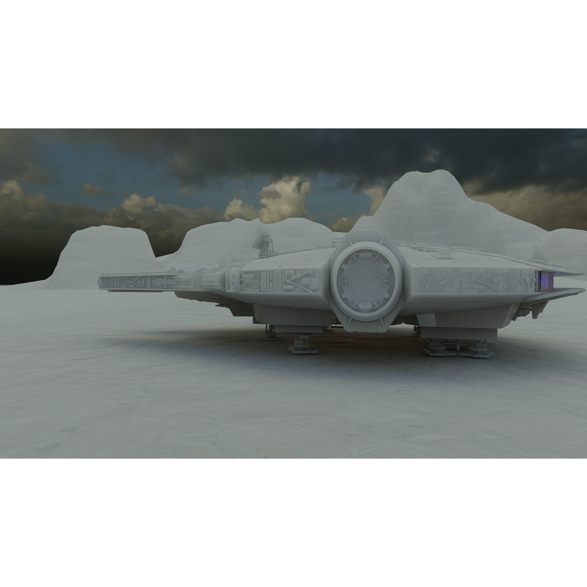 Millennium Falcon with Interior - Game-Ready 3D Model - View 38