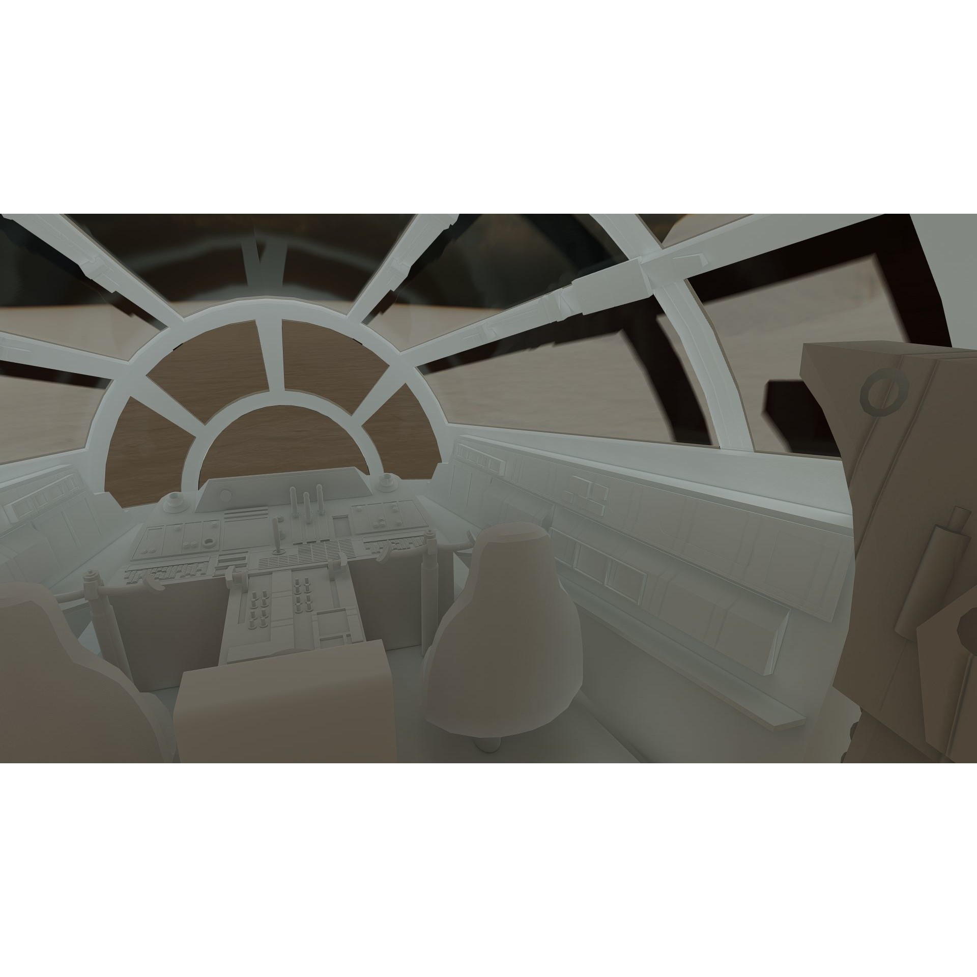 Millennium Falcon with Interior - Game-Ready 3D Model - View 42