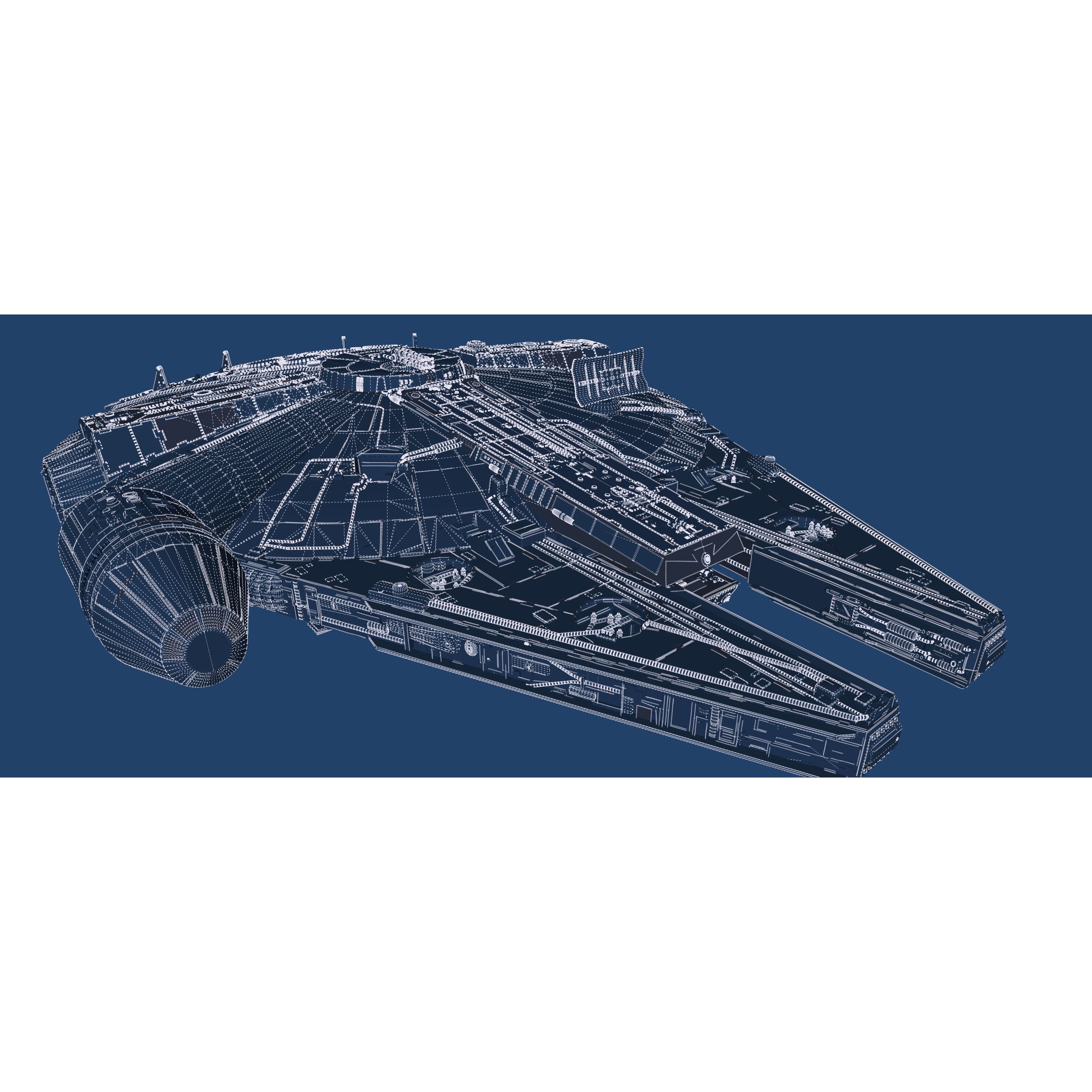 Millennium Falcon with Interior - Game-Ready 3D Model - View 46