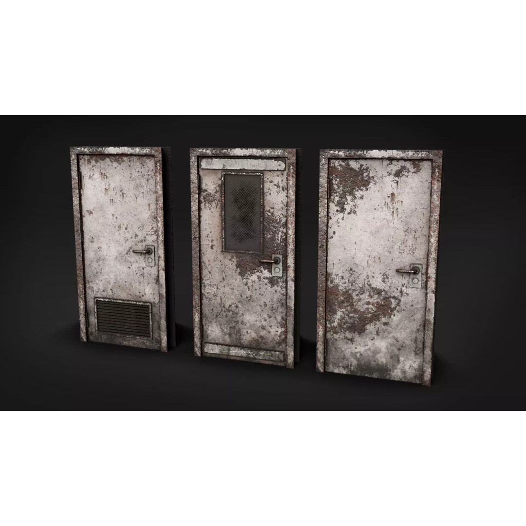 Post-Apocalyptic Broken Door 3D Model – Low Poly Barricade Pack, FBX - View 5