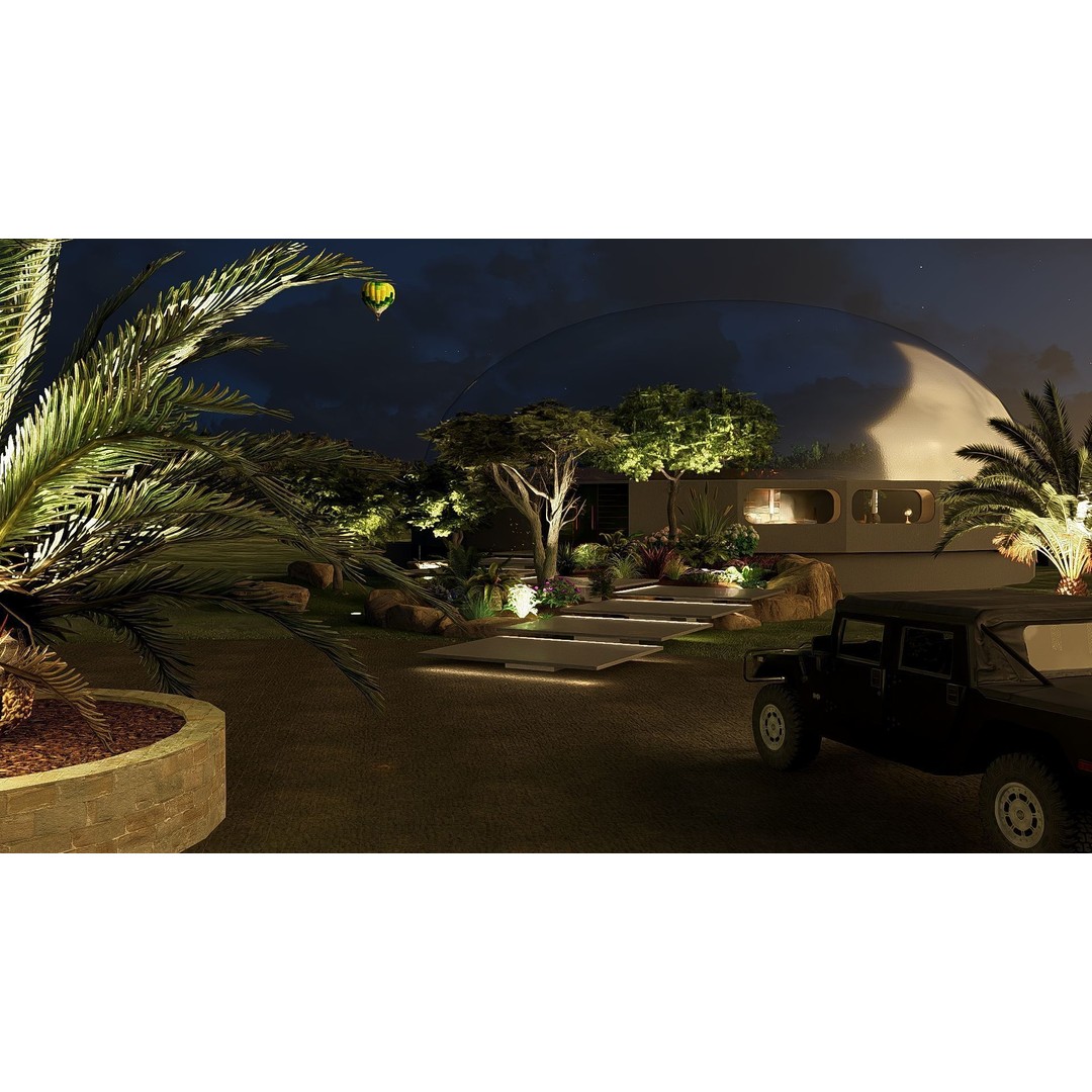 Futuristic Dome House 3D Model – Luxury Architecture Design, SketchUp - View 10