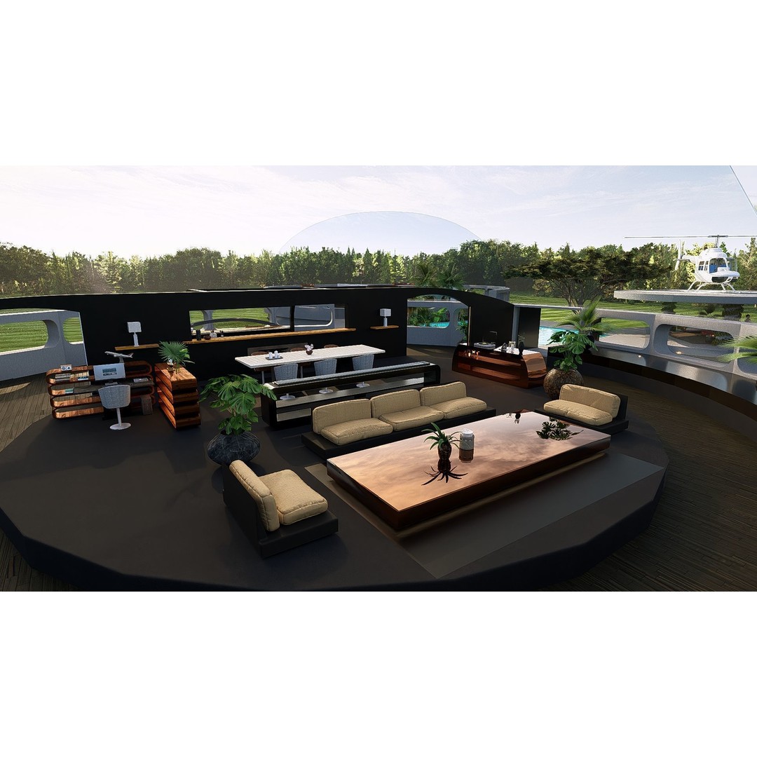 Futuristic Dome House 3D Model – Luxury Architecture Design, SketchUp - View 13