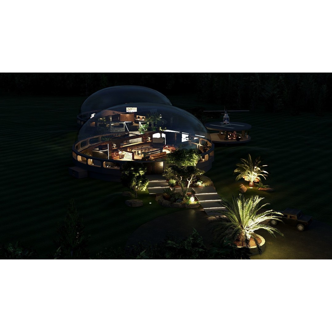 Futuristic Dome House 3D Model – Luxury Architecture Design, SketchUp - View 3
