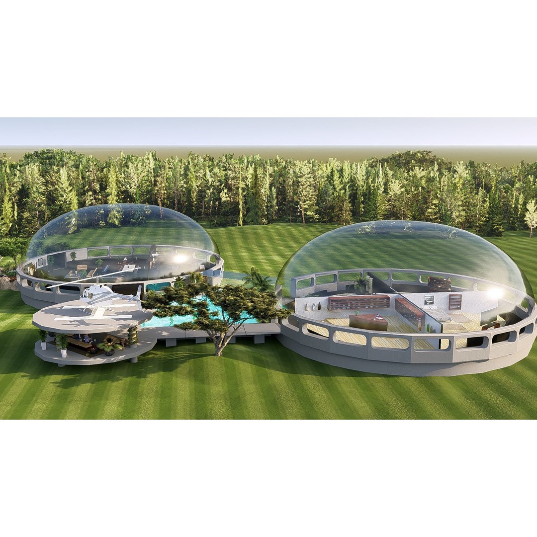Futuristic Dome House 3D Model – Luxury Architecture Design, SketchUp - View 4