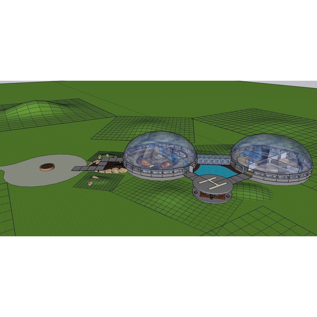 Futuristic Dome House 3D Model – Luxury Architecture Design, SketchUp - View 46