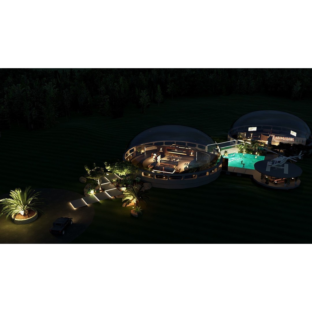Futuristic Dome House 3D Model – Luxury Architecture Design, SketchUp - View 5