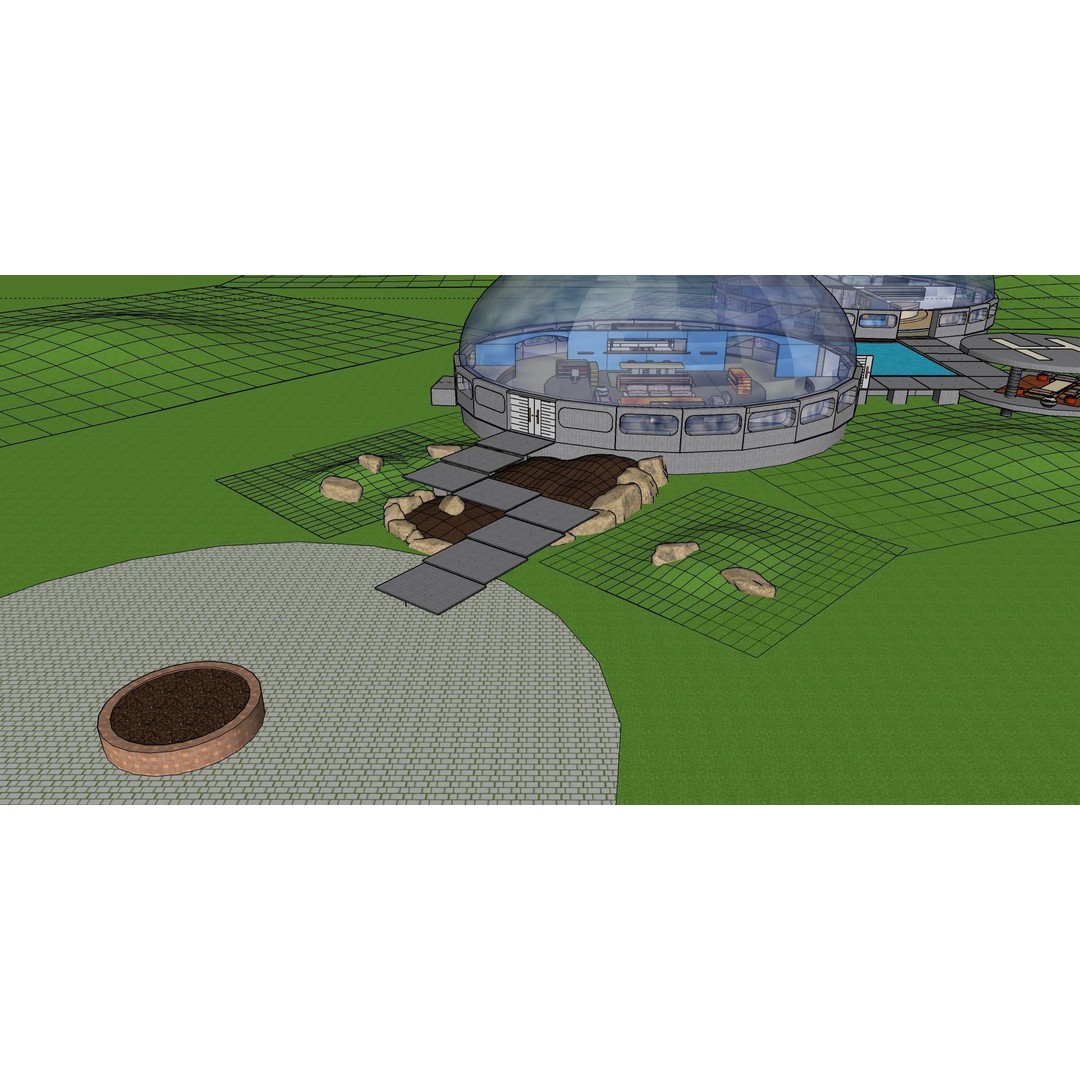 Futuristic Dome House 3D Model – Luxury Architecture Design, SketchUp - View 52