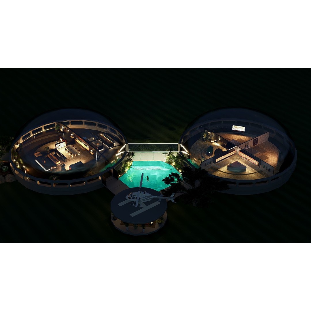 Futuristic Dome House 3D Model – Luxury Architecture Design, SketchUp - View 6