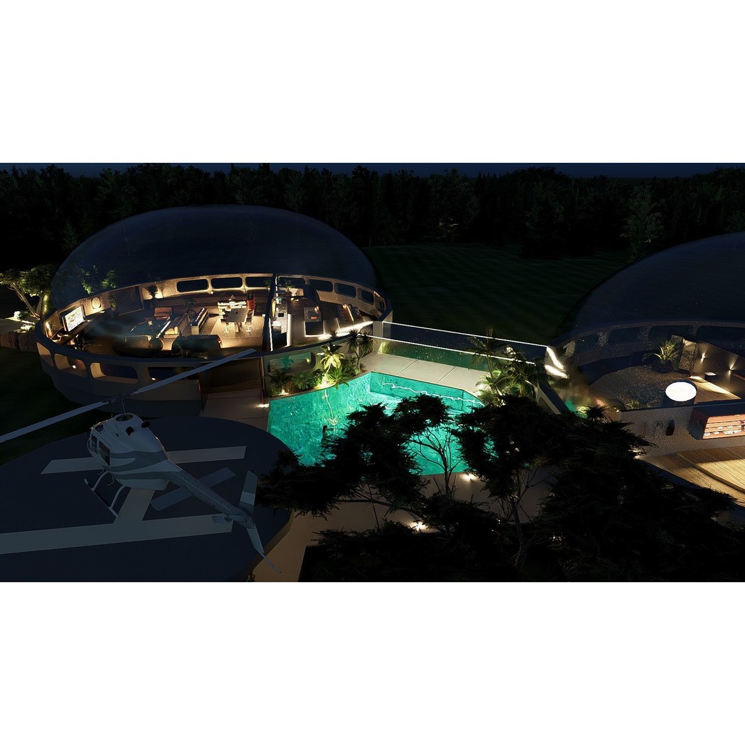 Futuristic Dome House 3D Model – Luxury Architecture Design, SketchUp - View 8