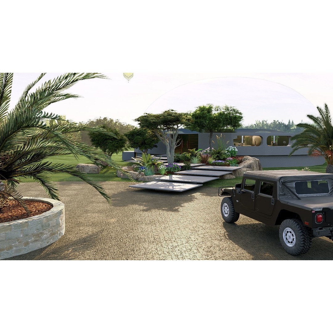 Futuristic Dome House 3D Model – Luxury Architecture Design, SketchUp - View 9