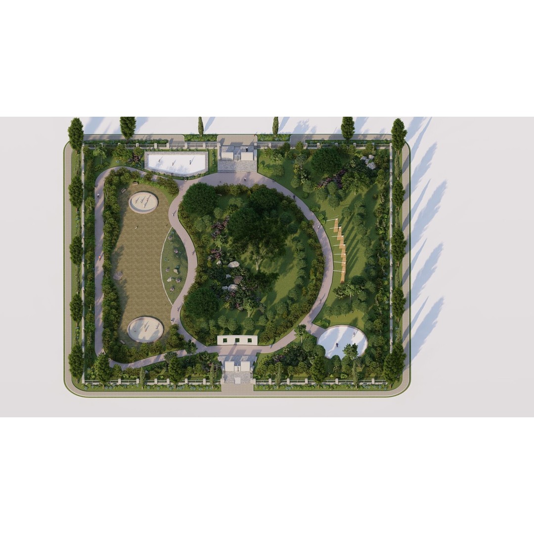 Public Park 3D Model – Private Landscape, PBR Textures, FBX - View 16