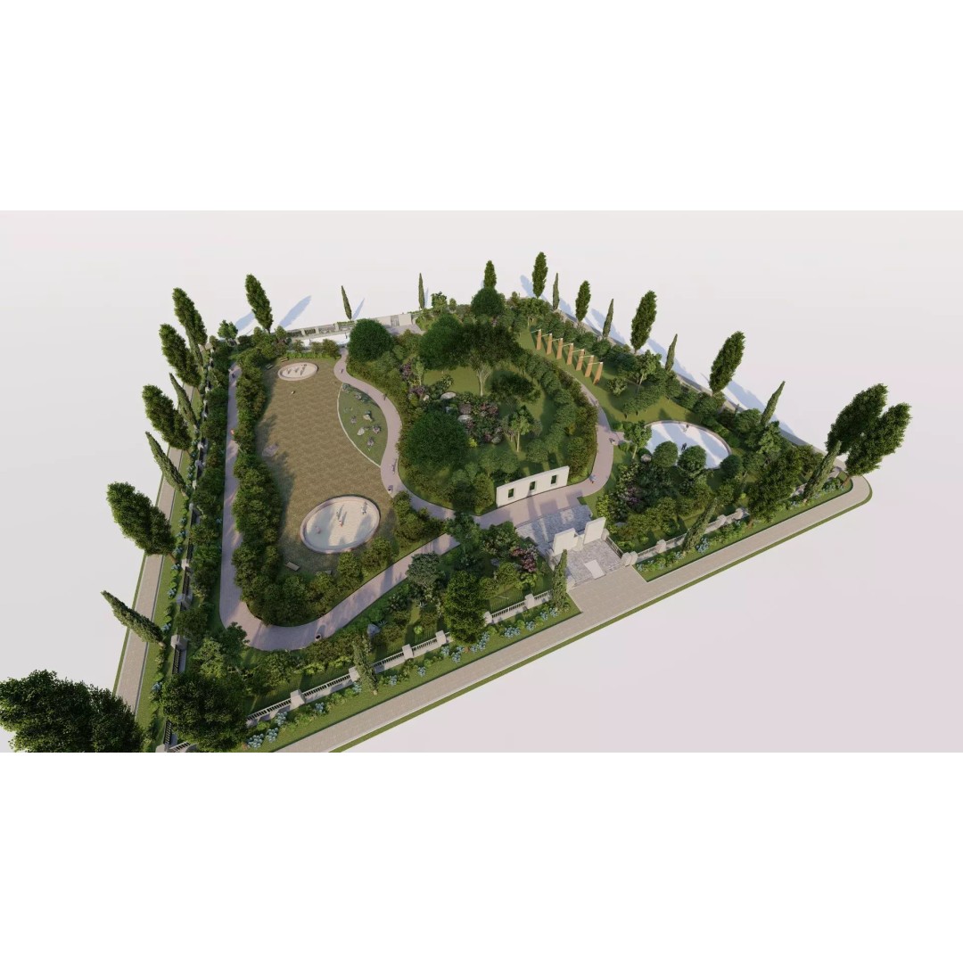 Public Park 3D Model – Private Landscape, PBR Textures, FBX - View 2