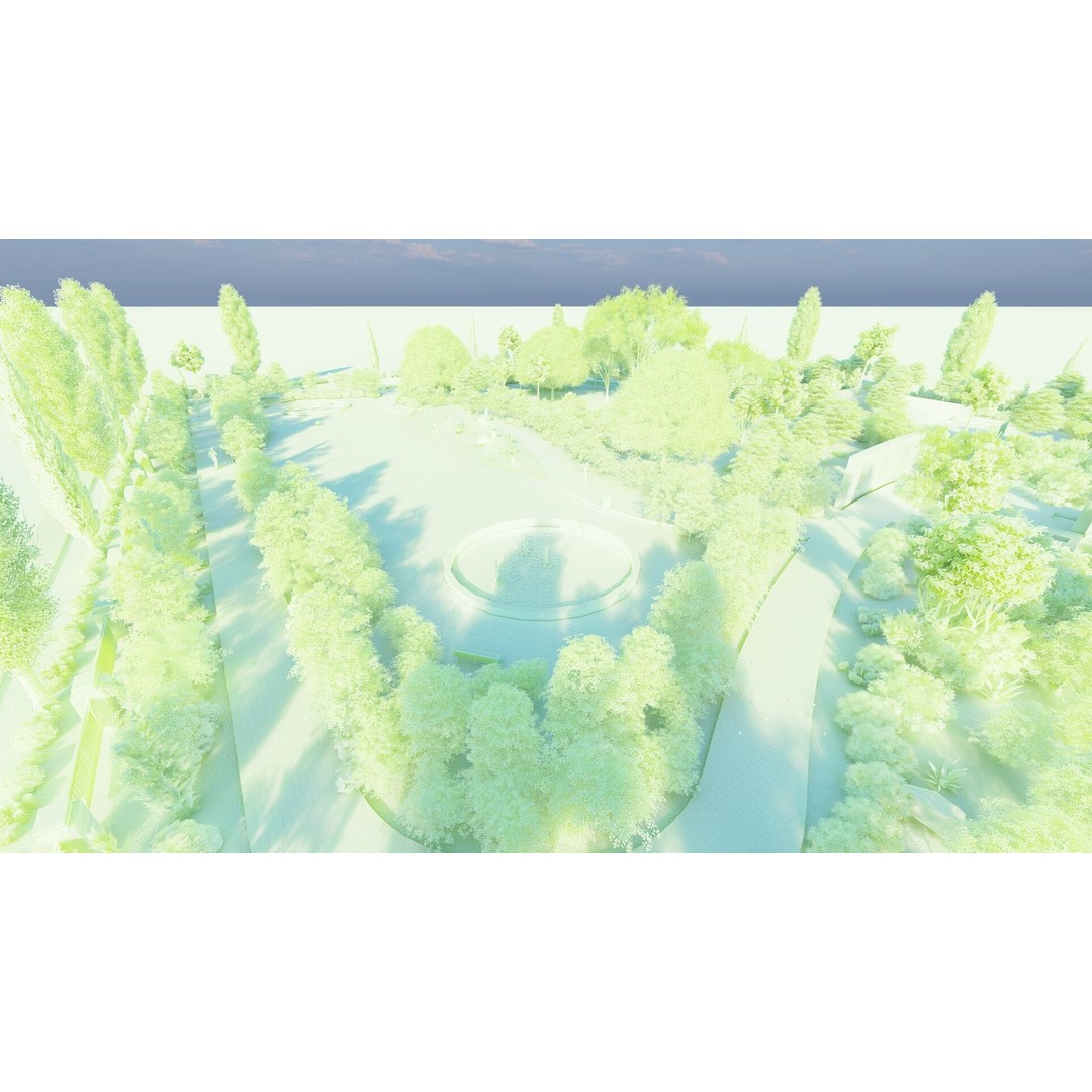 Public Park 3D Model – Private Landscape, PBR Textures, FBX - View 26