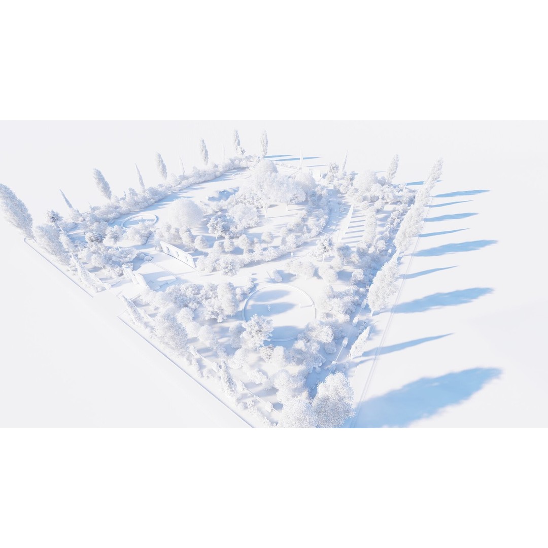 Public Park 3D Model – Private Landscape, PBR Textures, FBX - View 27