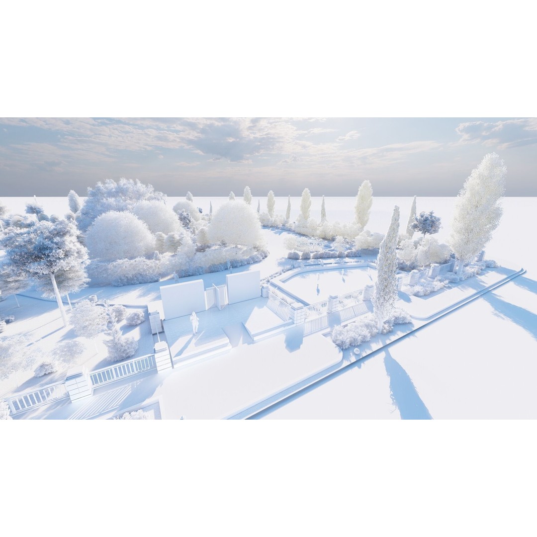 Public Park 3D Model – Private Landscape, PBR Textures, FBX - View 28