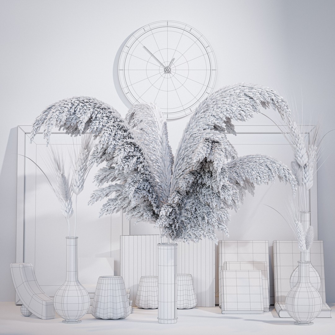 Decorative Set 3D Model – ArchViz Props with PBR Textures, Blender - View 4