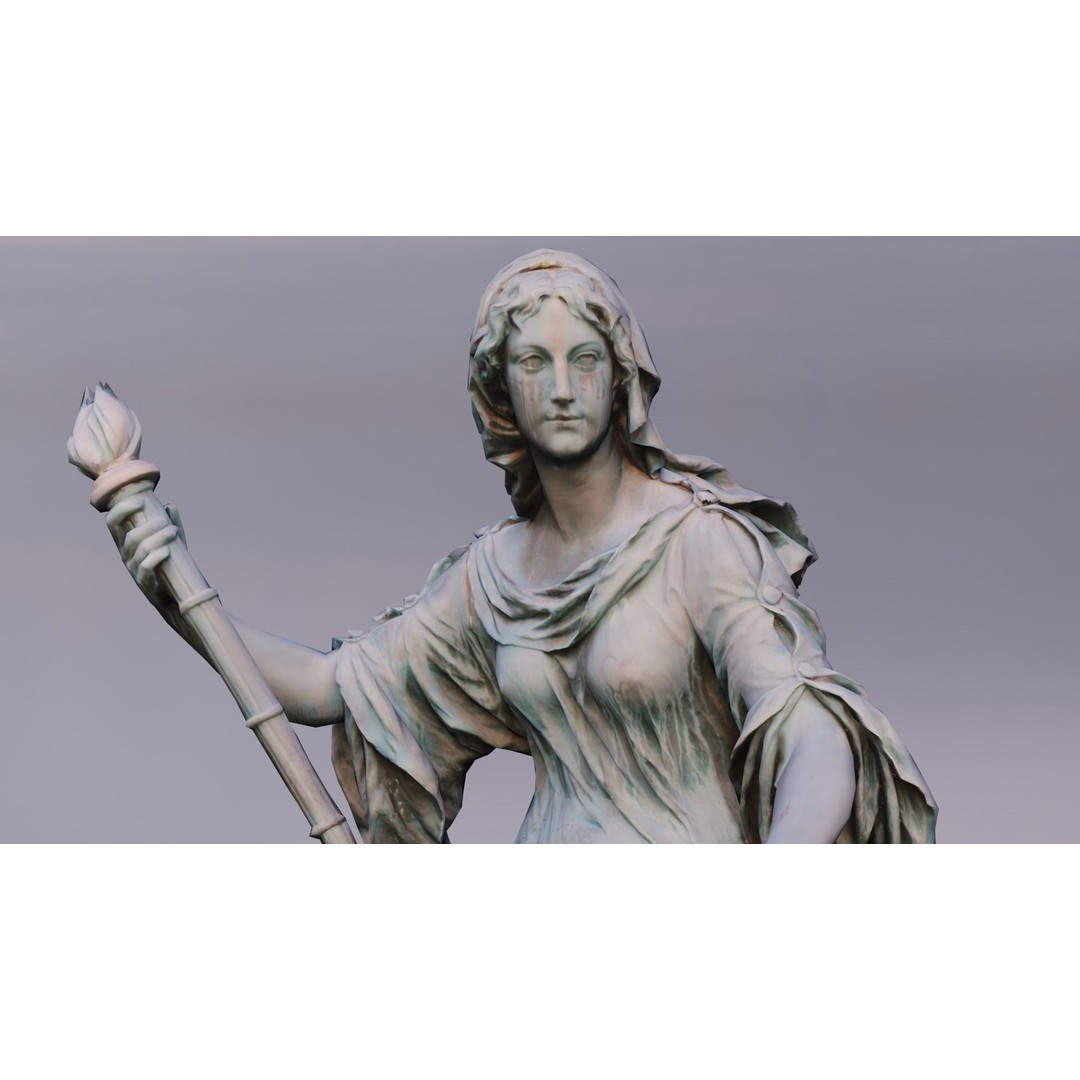 Tolerance Statue 3D Model – Low Poly Sculpture, FBX, PBR Textures