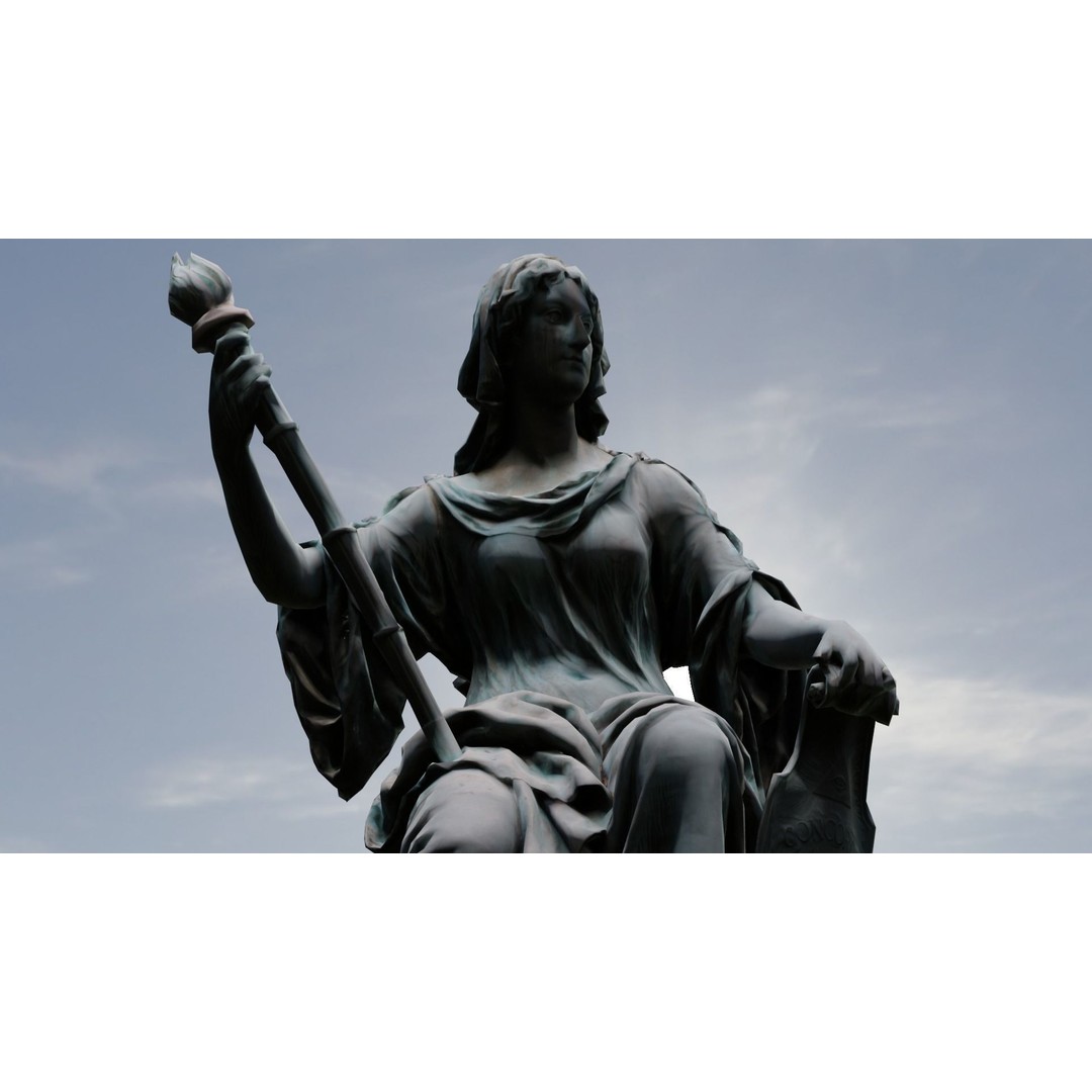 Tolerance Statue 3D Model – Low Poly Sculpture, FBX, PBR Textures - View 10